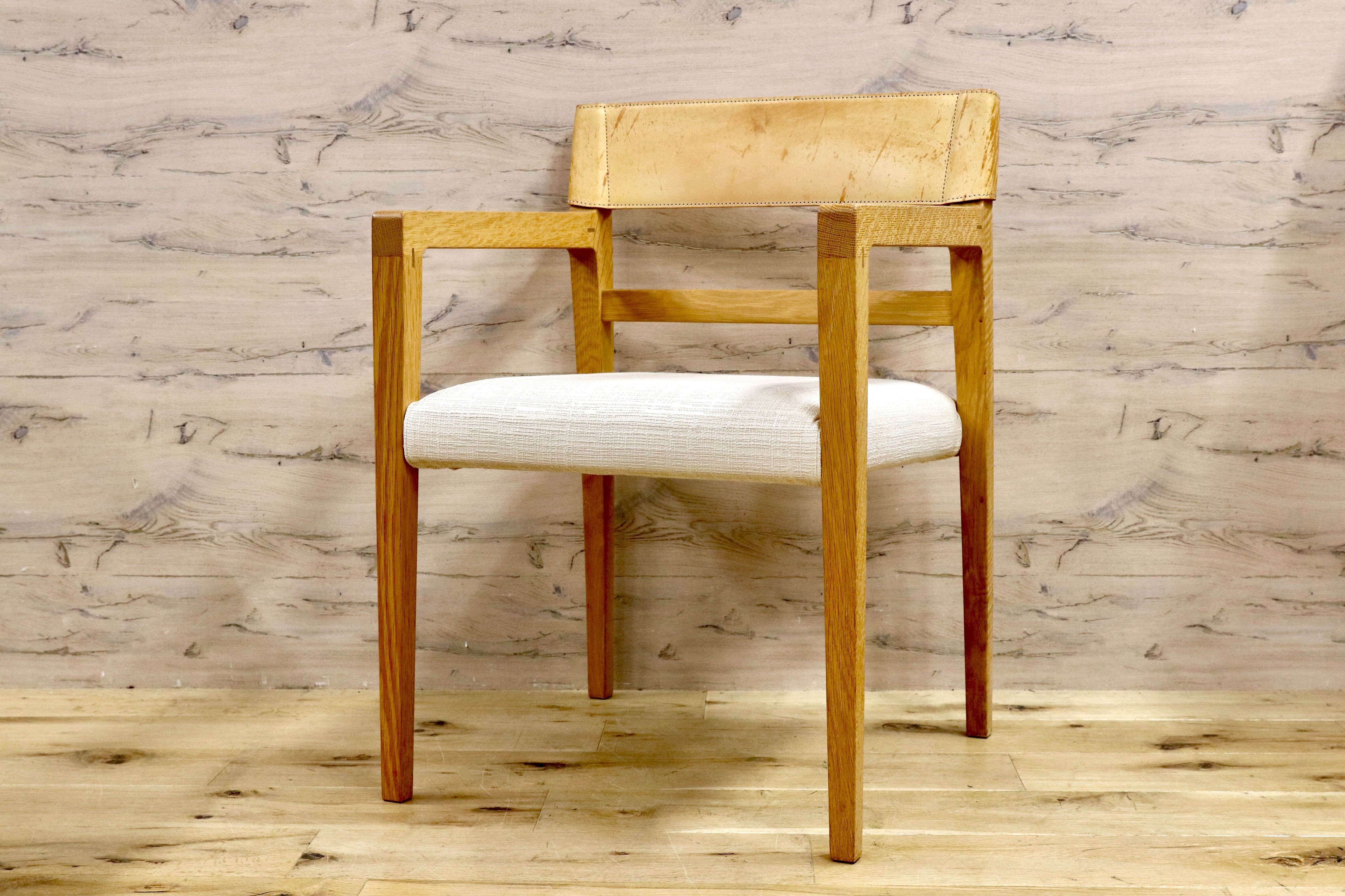 GMHN14○Ritzwell / リッツウェル IBIZA FORTE イビサフォルテ アームチェア ダイニングチェア 椅子 楢無垢材 ヌメ革 モデルハウス展示品