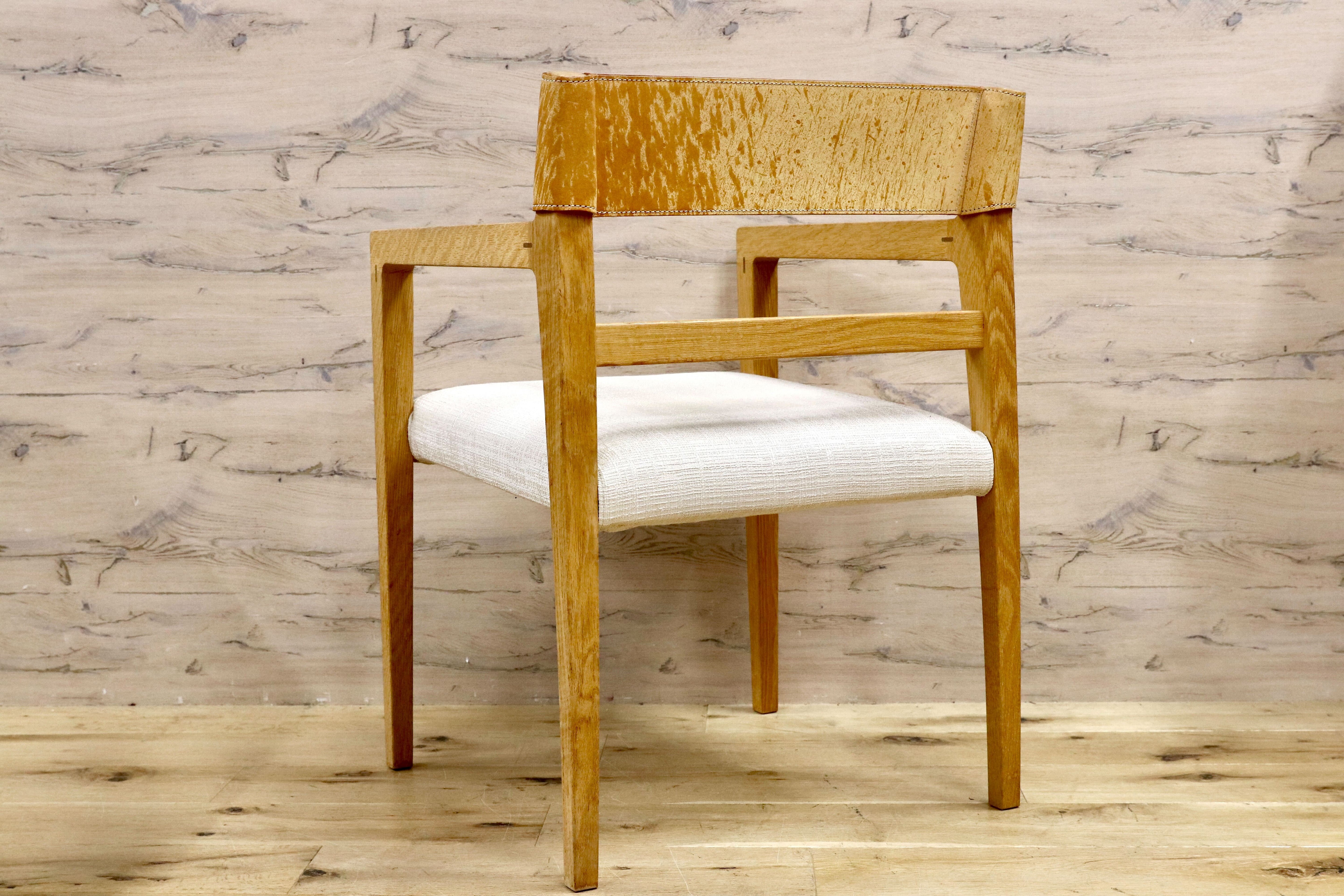 GMHN14○Ritzwell / リッツウェル IBIZA FORTE イビサフォルテ アームチェア ダイニングチェア 椅子 楢無垢材 ヌメ革 モデルハウス展示品