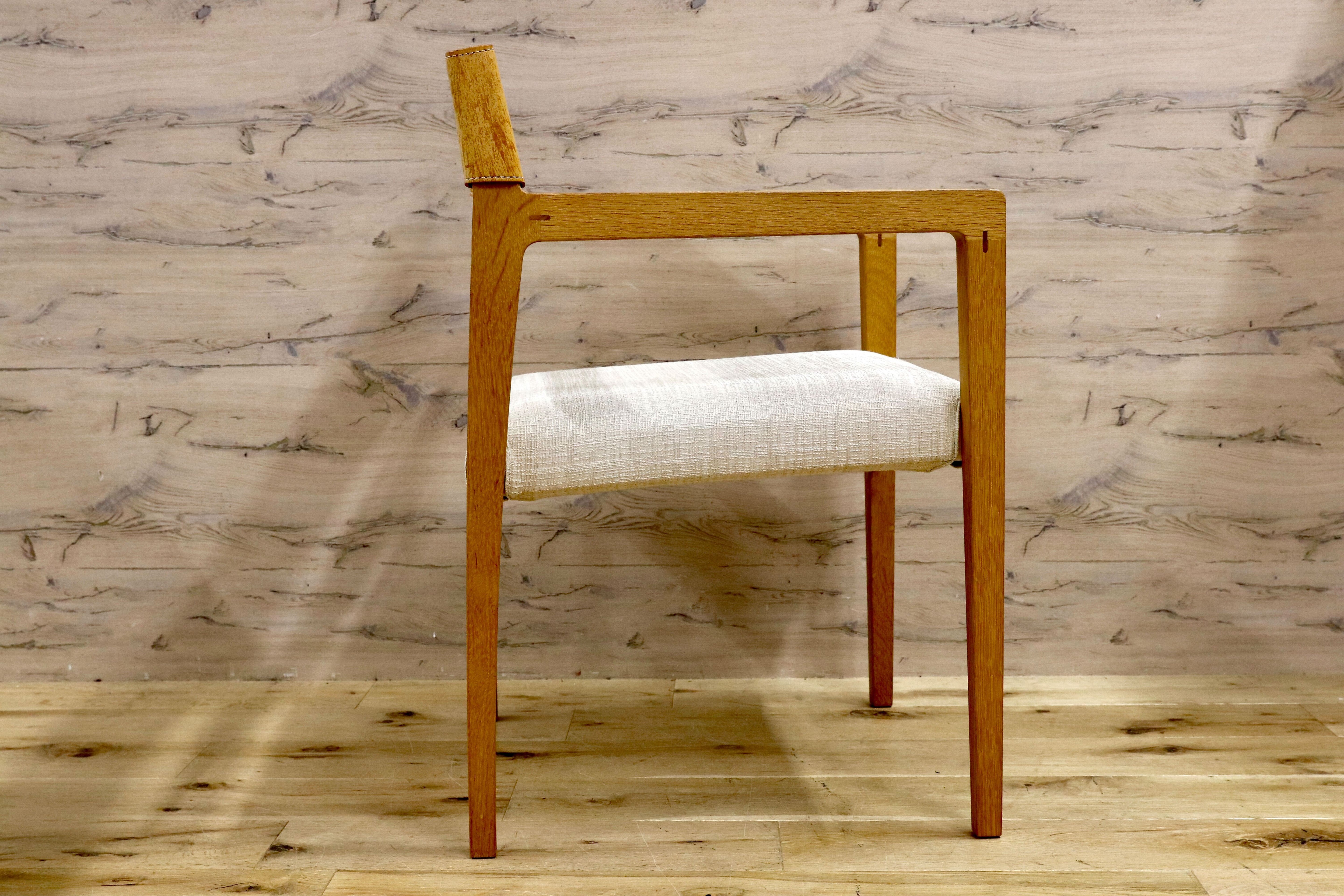 GMHN14○Ritzwell / リッツウェル IBIZA FORTE イビサフォルテ アームチェア ダイニングチェア 椅子 楢無垢材 ヌメ革 モデルハウス展示品