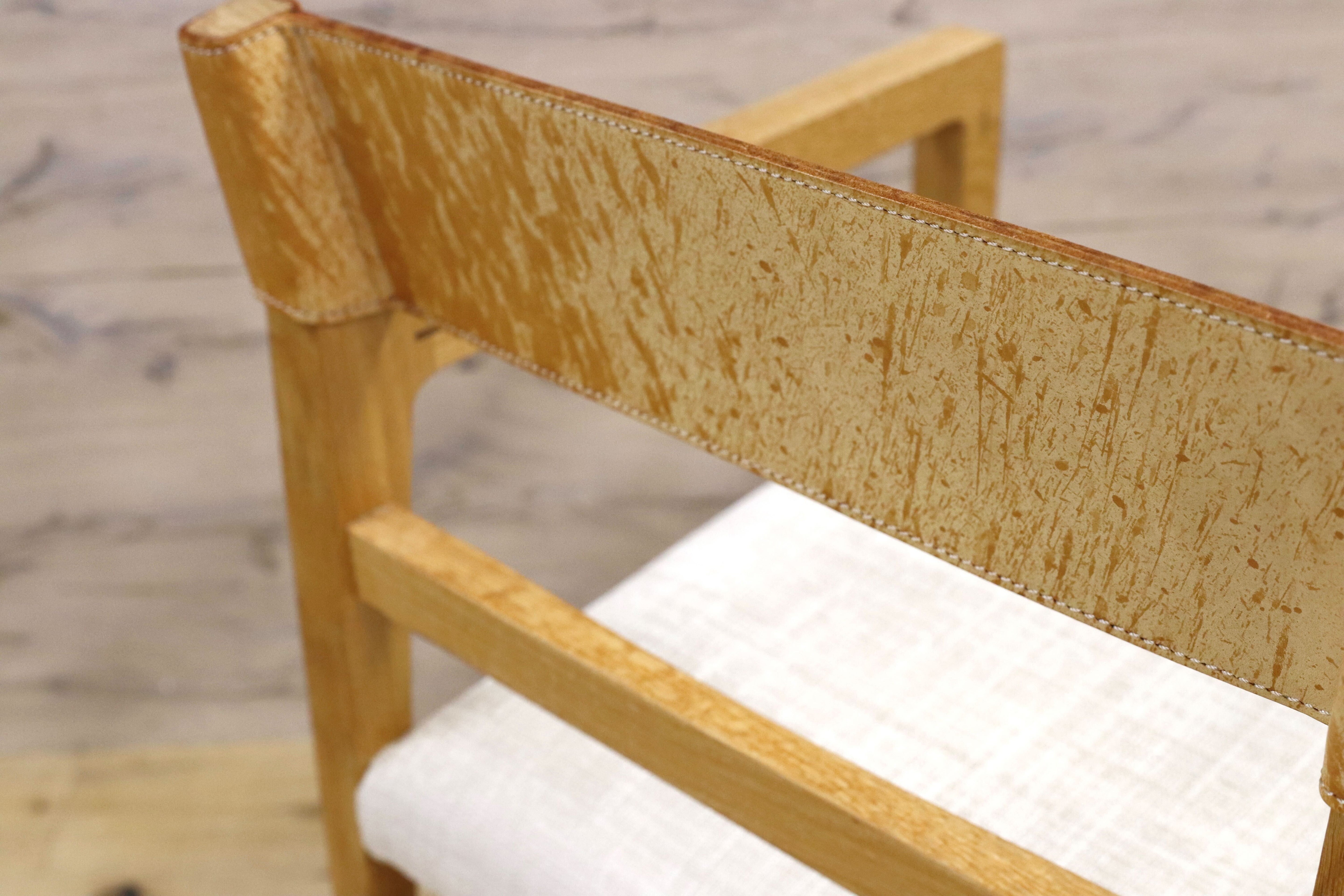 GMHN14○Ritzwell / リッツウェル IBIZA FORTE イビサフォルテ アームチェア ダイニングチェア 椅子 楢無垢材 ヌメ革 モデルハウス展示品