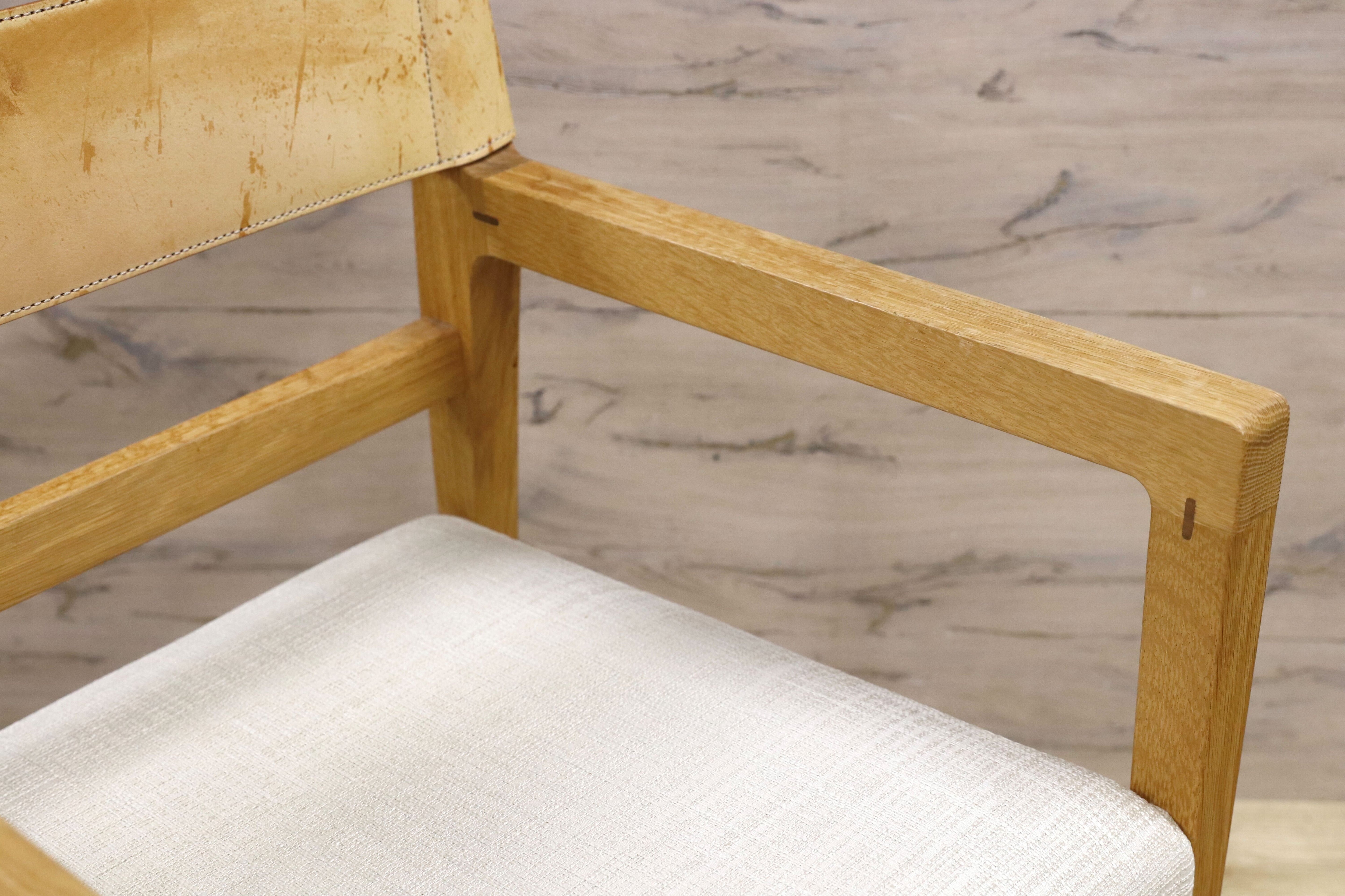 GMHN14○Ritzwell / リッツウェル IBIZA FORTE イビサフォルテ アームチェア ダイニングチェア 椅子 楢無垢材 ヌメ革 モデルハウス展示品