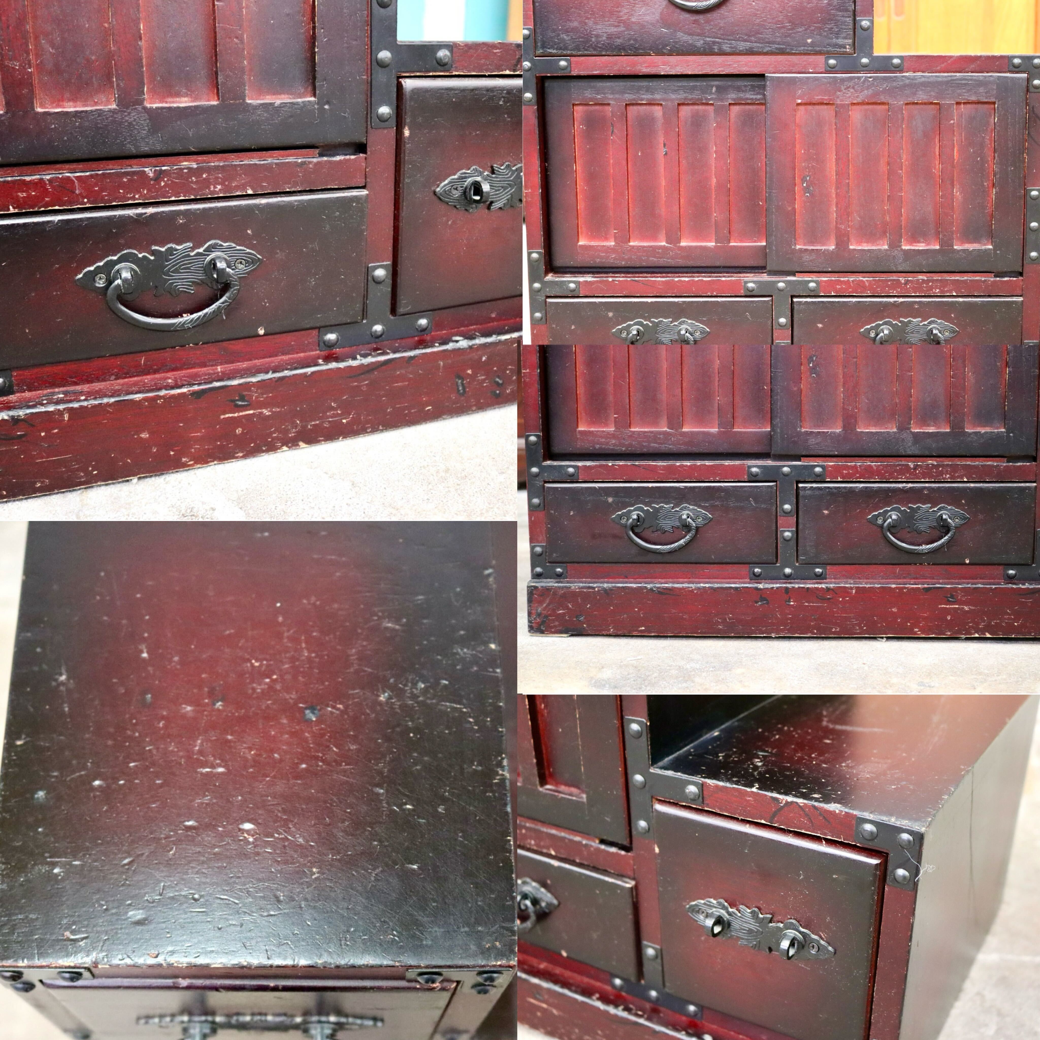 GMIK382A○階段箪笥 時代箪笥 和家具 和モダン 和室 座敷 古民家 チェスト 整理箪笥 アンティーク レトロ 木製 小物入れ 古民具 インテリア