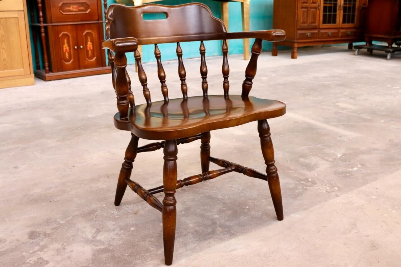 GMHS591A○飛騨産業 / HIDA キツツキ ウィンザーチェア ダイニングチェア 椅子 カントリー レトロ 無垢 国産家具