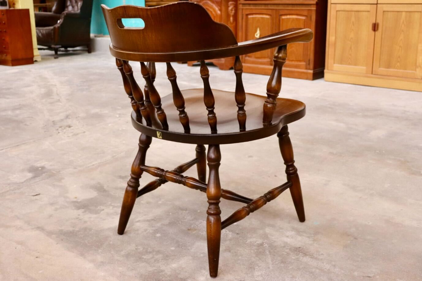 GMHS591A○飛騨産業 / HIDA キツツキ ウィンザーチェア ダイニングチェア 椅子 カントリー レトロ 無垢 国産家具