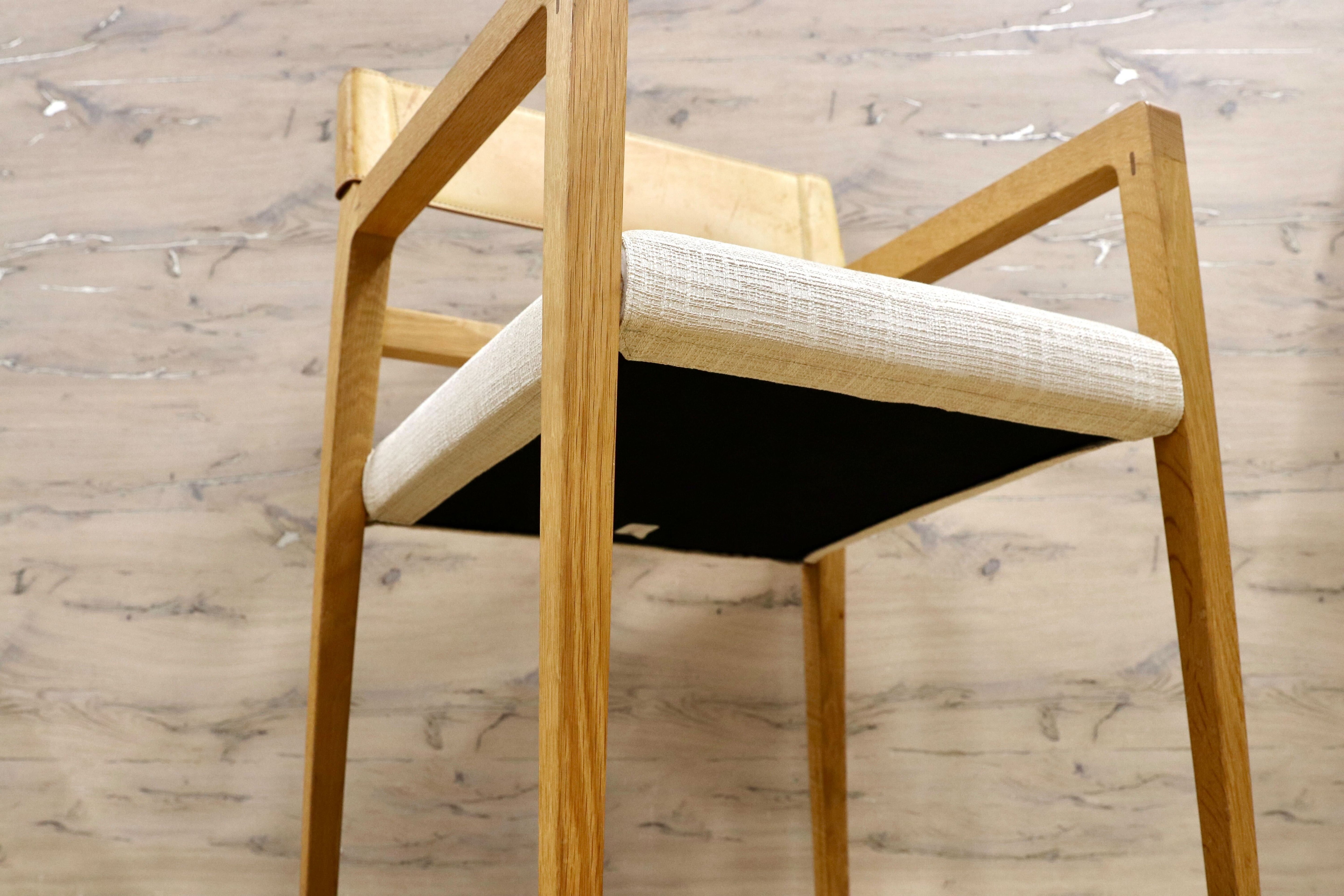 GMHN14○Ritzwell / リッツウェル IBIZA FORTE イビサフォルテ アームチェア ダイニングチェア 椅子 楢無垢材 ヌメ革 モデルハウス展示品