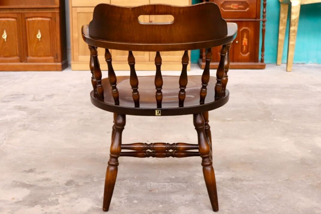 GMHS591A○飛騨産業 / HIDA キツツキ ウィンザーチェア ダイニングチェア 椅子 カントリー レトロ 無垢 国産家具