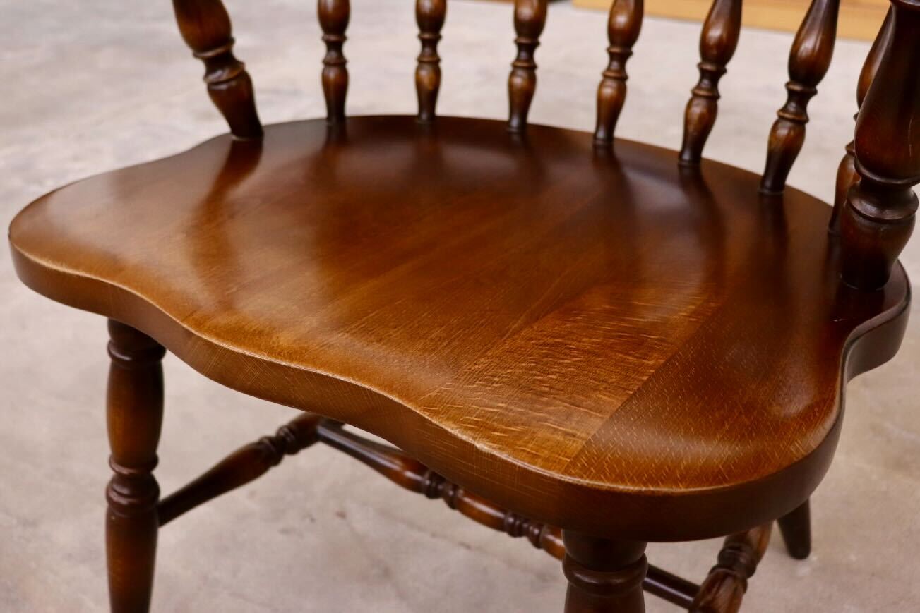 GMHS591A○飛騨産業 / HIDA キツツキ ウィンザーチェア ダイニングチェア 椅子 カントリー レトロ 無垢 国産家具