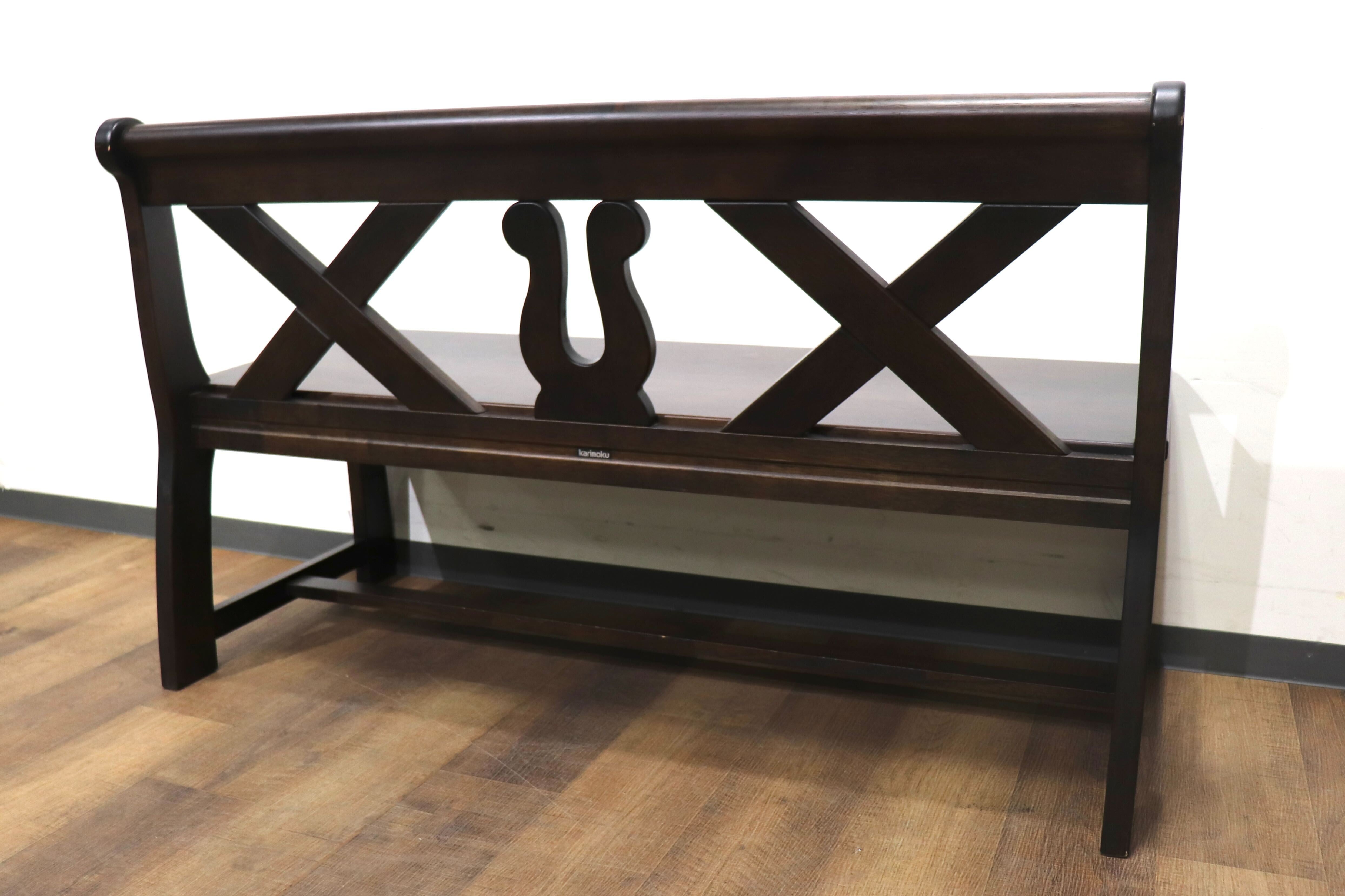 GMHN255○karimoku/カリモク RUSTIC ルスティック ベンチ ダイニングチェア 椅子 レトロ カントリー コロニアル 人気廃番シリーズ 国産家具