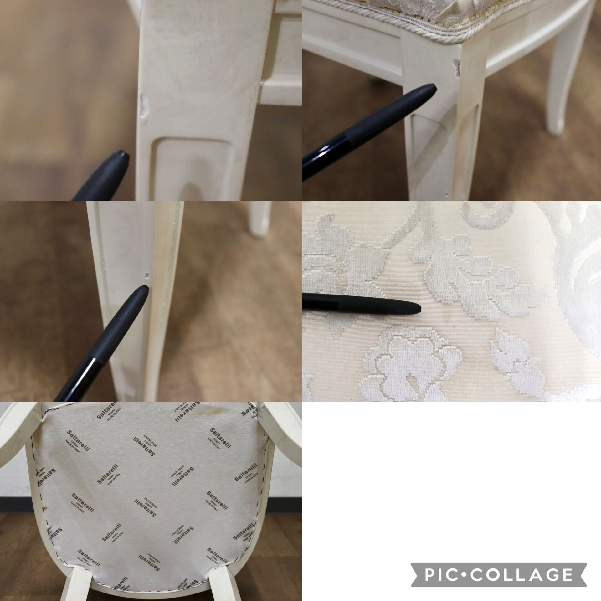 GMHK842E○SaltarelliMOBILI / サルタレッリモビリGIULIETTA ジュリエッタ ダイニングチェア 姫家具 口ココ調 イタリア製 定価約6.8万