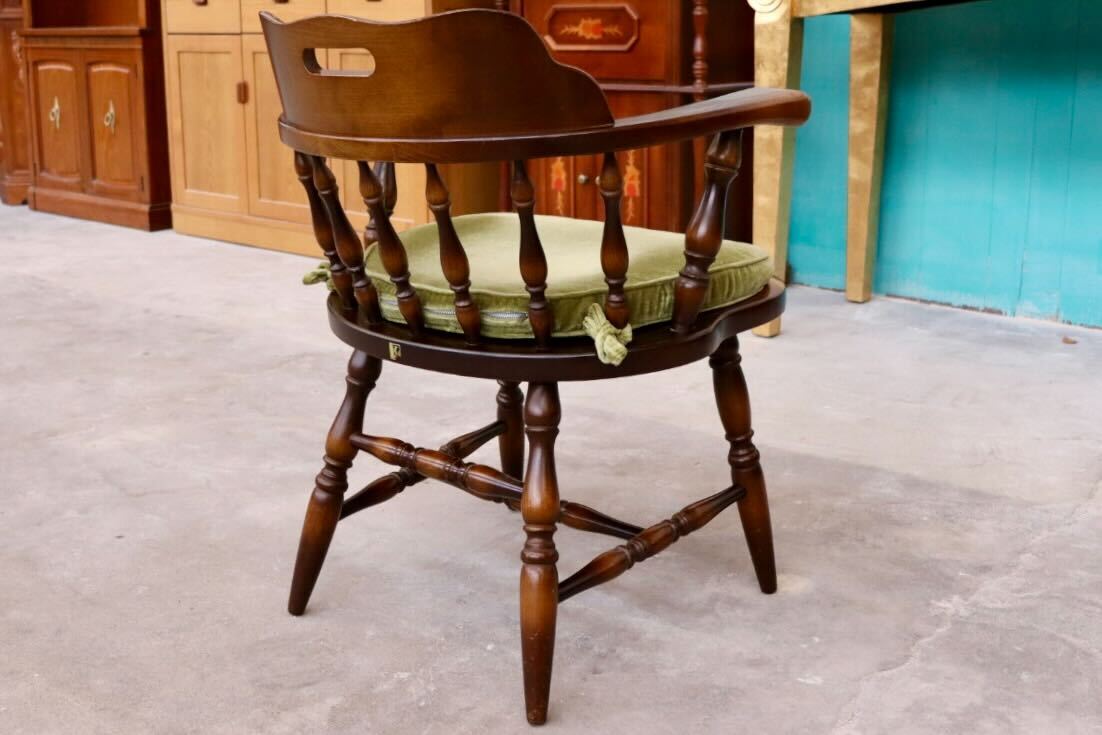 GMHS591B○飛騨産業 / HIDA キツツキ ウィンザーチェア ダイニングチェア 椅子 クラクション付 カントリー レトロ 無垢 国産家具