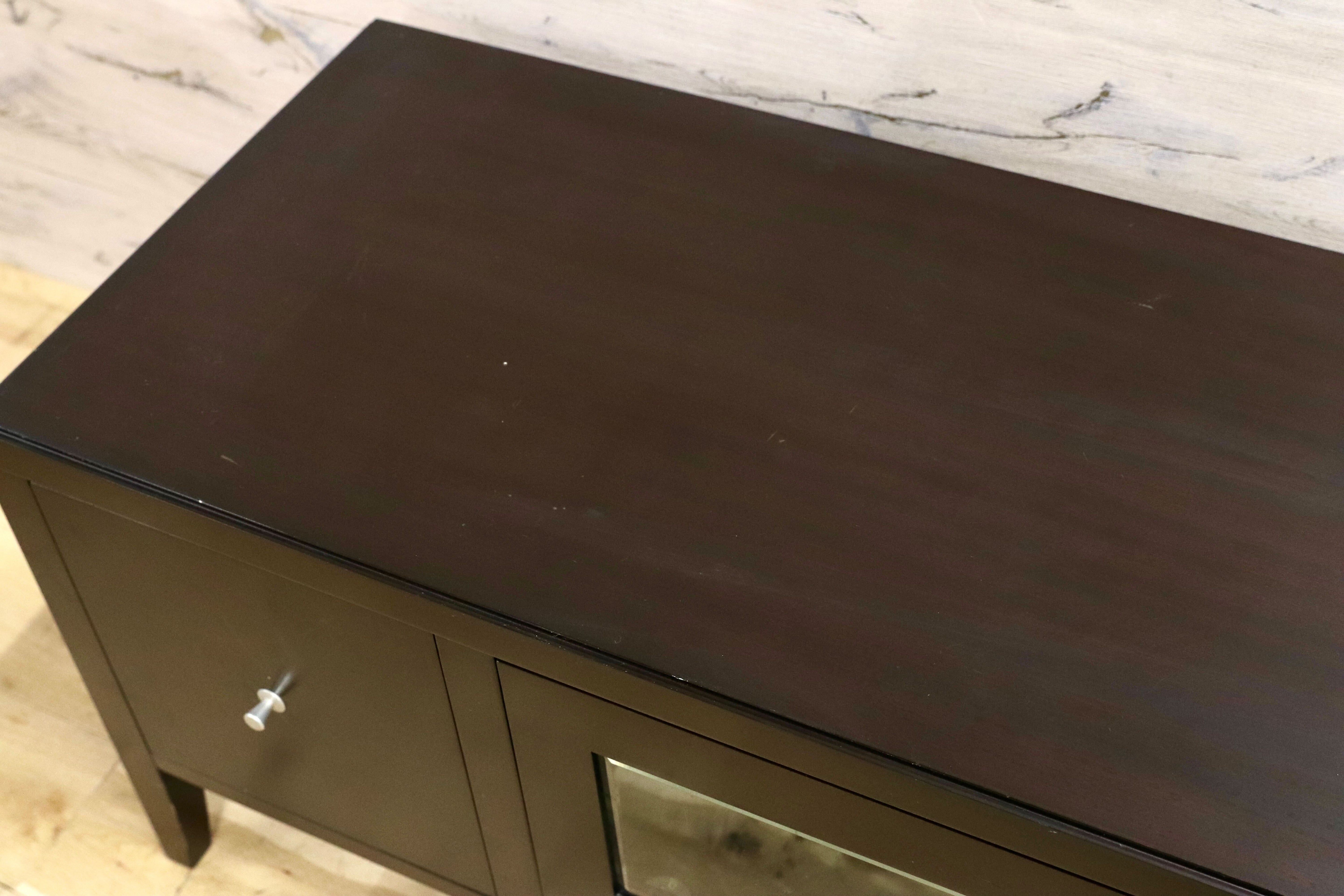 GMIS299○東海家具 / TOKAI KAGU テレビボード ローボード AVボード ガラス扉 引き出し付き マホガニー調 モダン リビング収納