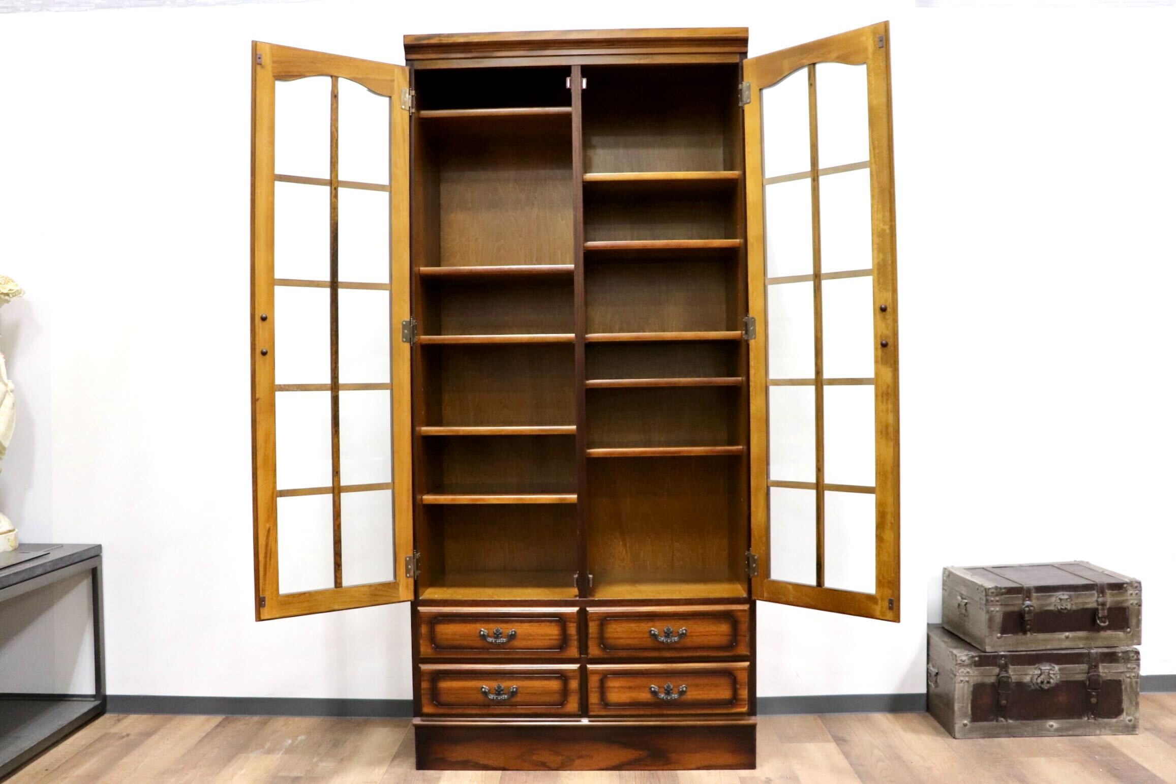 GMHS50○karimoku / カリモク コロニアル 本棚 本箱 書棚 飾り棚 ブックシェルフ キャビネット カントリー クラシック 国産家具 定価約20万