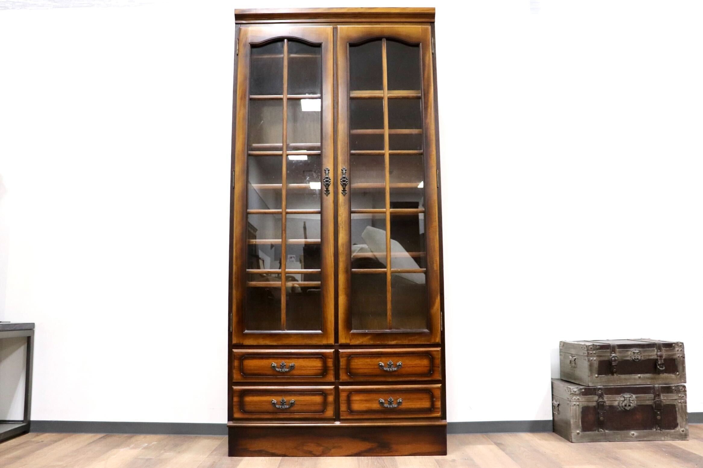 GMHS50○karimoku / カリモク コロニアル 本棚 本箱 書棚 飾り棚 ブックシェルフ キャビネット カントリー クラシック 国産家具 定価約20万