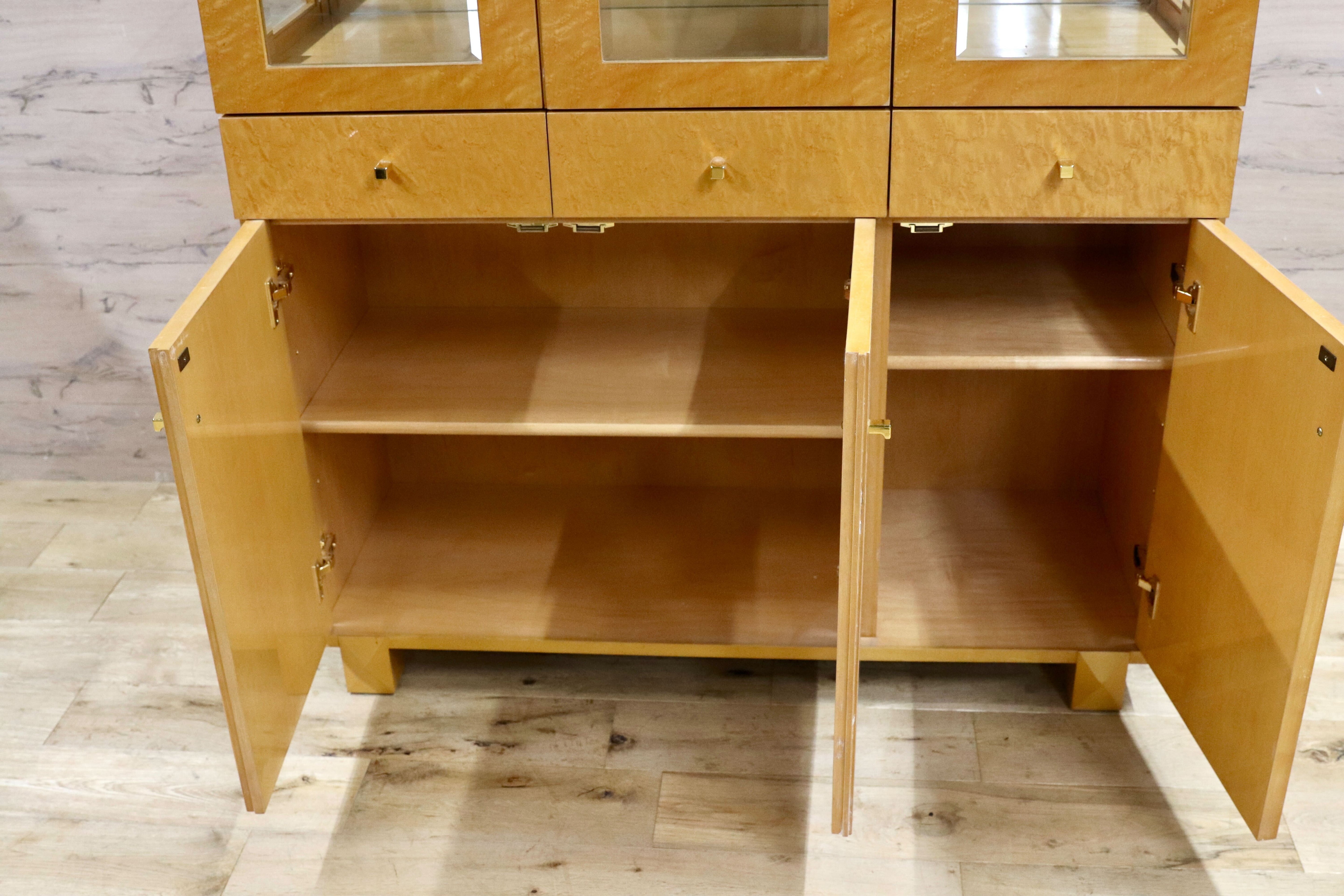 GMIS371○IDC大塚家具 スプレンダー キャビネット 飾り棚 バーズアイメープル クラシック エレガント リビングボード カップボード