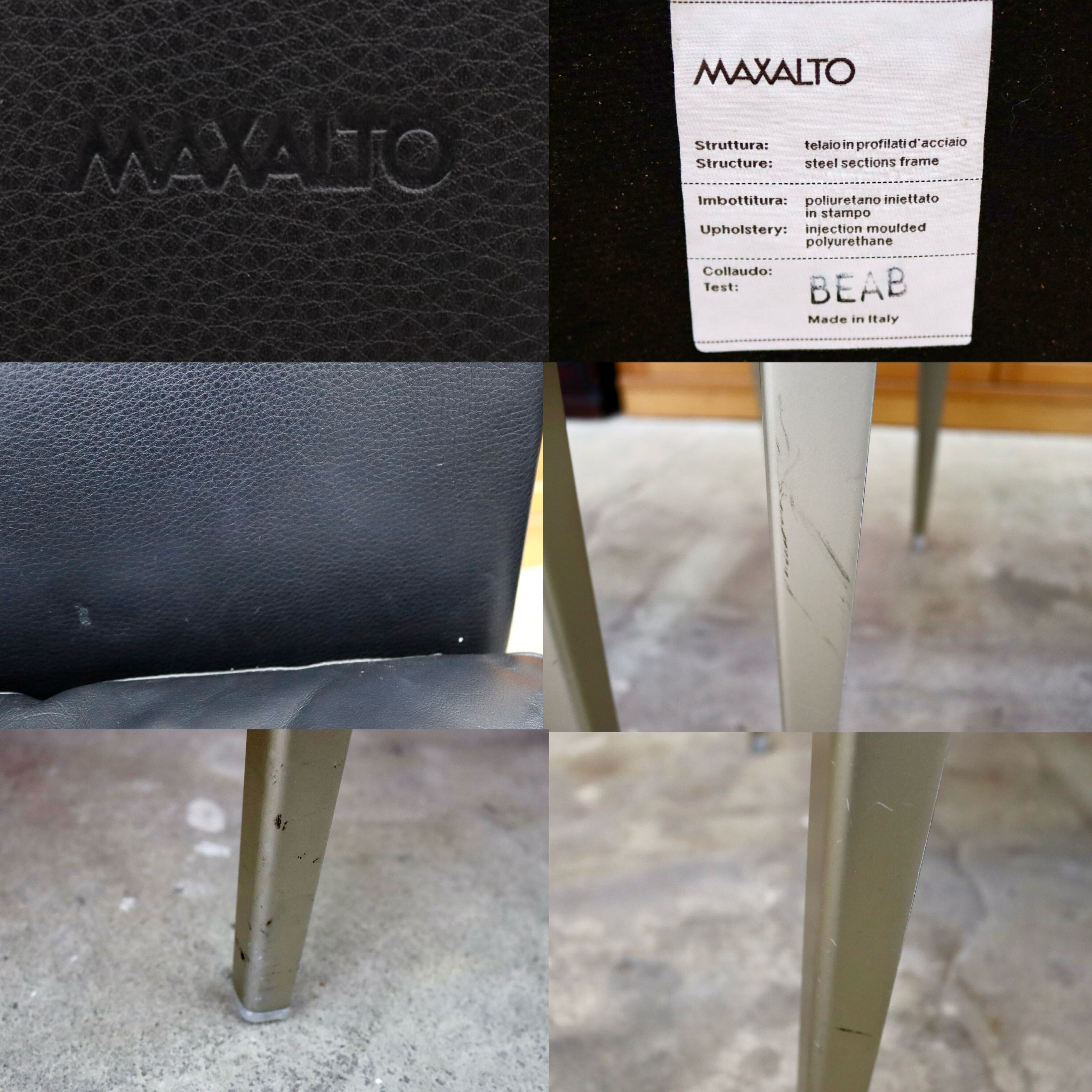 GMIK456A○B&B ITALIA MAXALTOEUNICE ダイニングチェア 椅子 レザー ブラック アントニオ・チッテリオ イタリアモダン 2脚セット 約58万