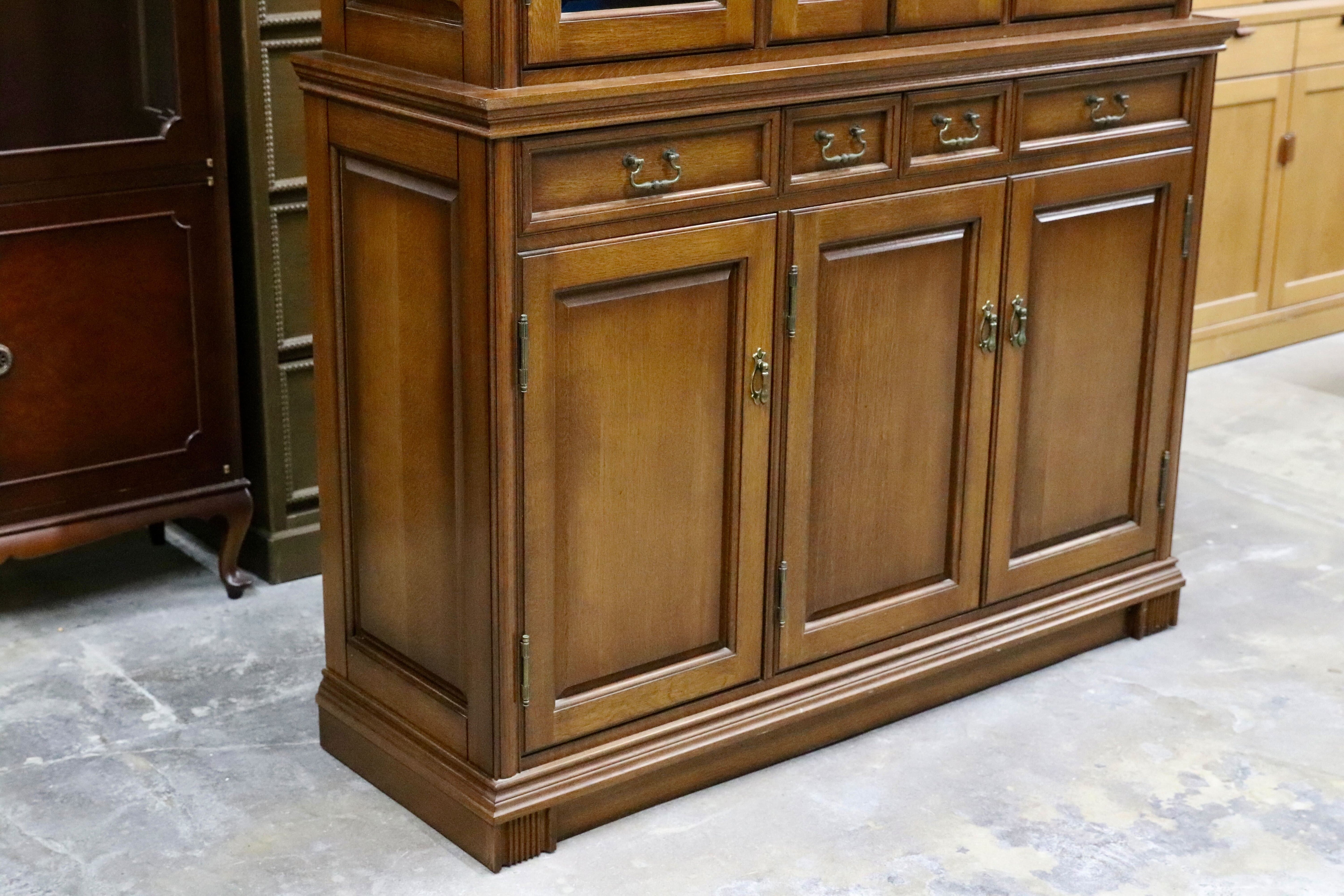 GMIH351○クラシック アンティーク キャビネット 飾り棚 書棚 リビングボード カップボード オーク材 検)府中 東海 ロイヤル カリモク