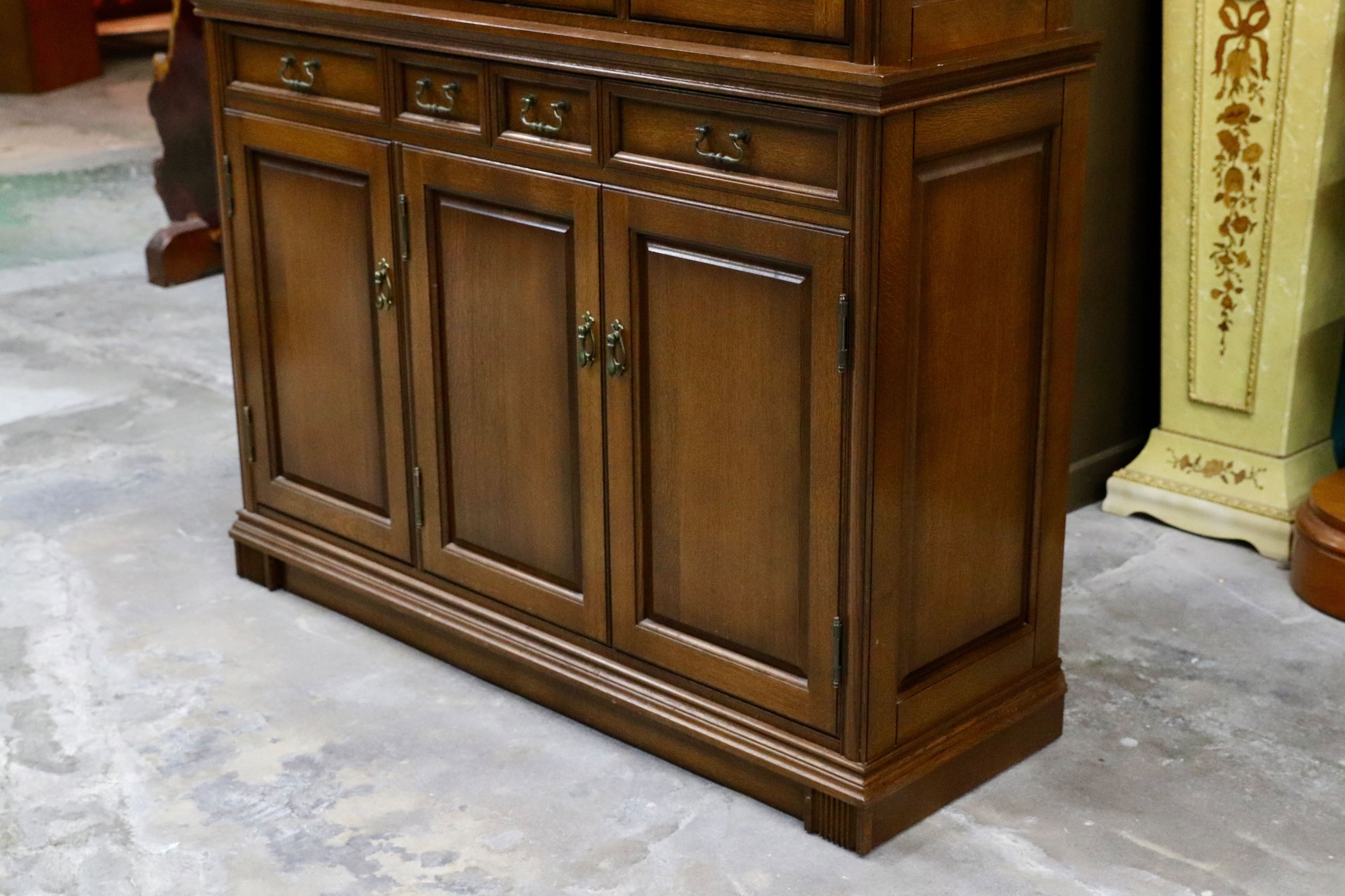 GMIH351○クラシック アンティーク キャビネット 飾り棚 書棚 リビングボード カップボード オーク材 検)府中 東海 ロイヤル カリモク