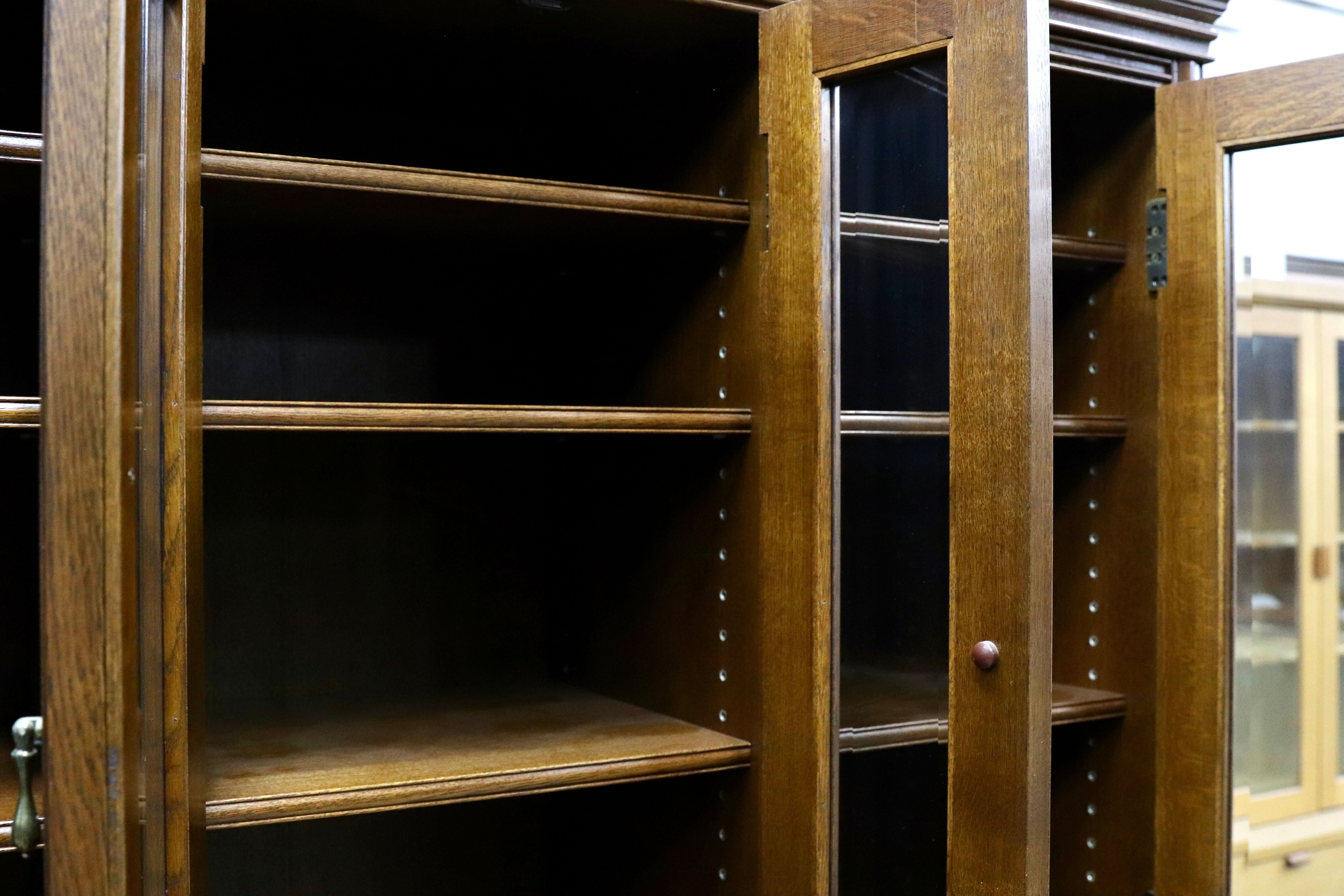 GMIH351○クラシック アンティーク キャビネット 飾り棚 書棚 リビングボード カップボード オーク材 検)府中 東海 ロイヤル カリモク