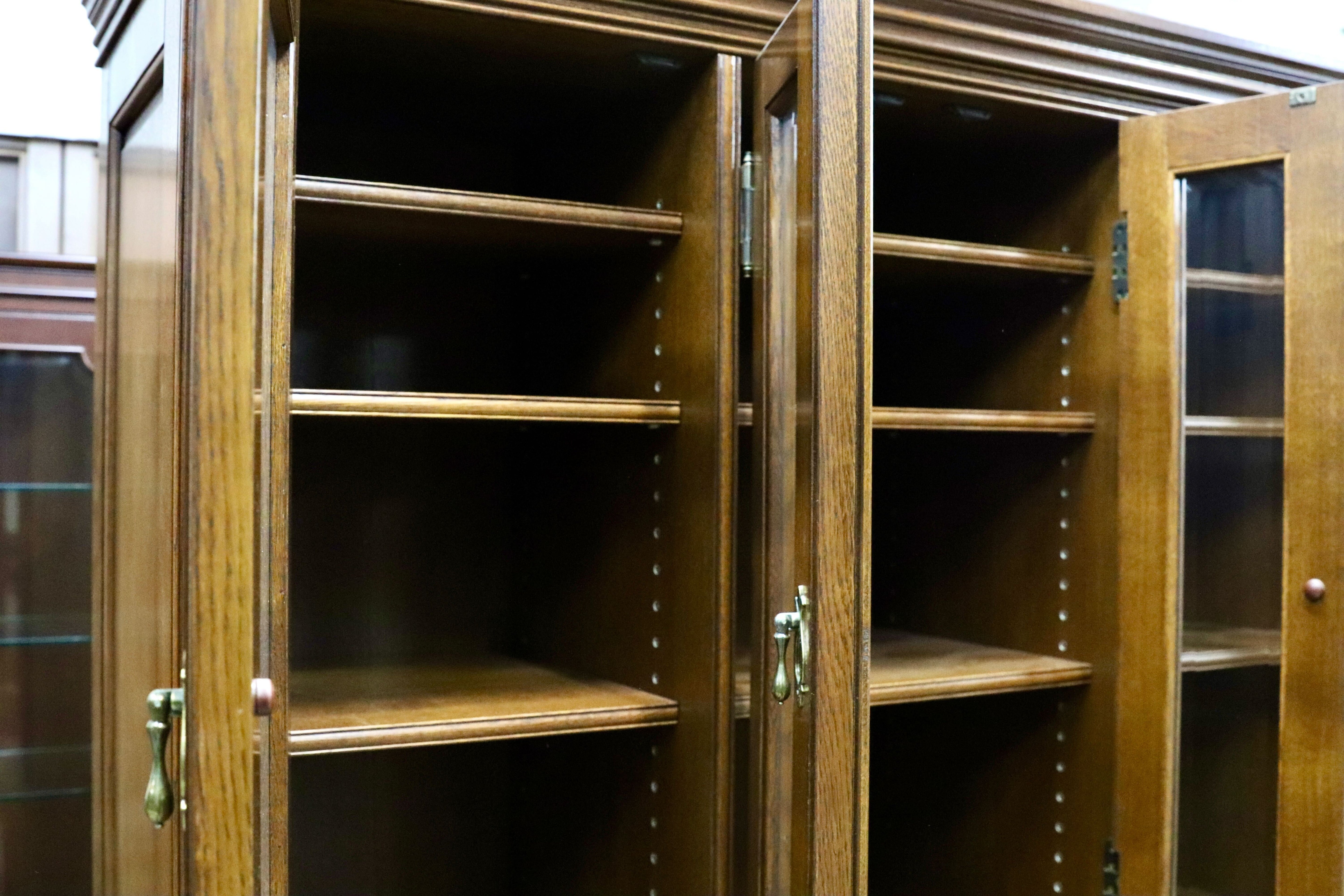 GMIH351○クラシック アンティーク キャビネット 飾り棚 書棚 リビングボード カップボード オーク材 検)府中 東海 ロイヤル カリモク