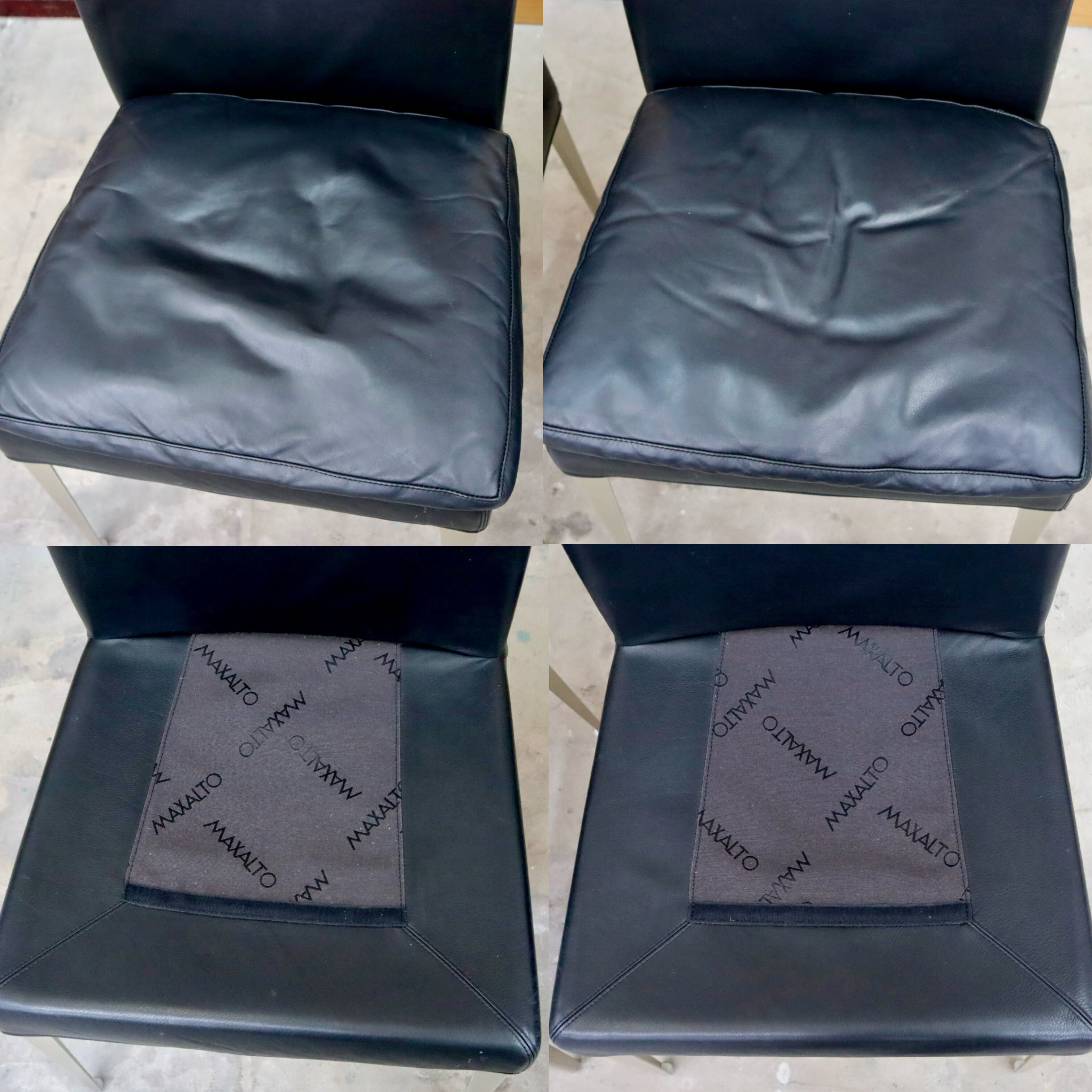GMIK456B○B&B ITALIA MAXALTOEUNICE ダイニングチェア 椅子 レザー ブラック アントニオ・チッテリオ イタリアモダン 2脚セット 約58万