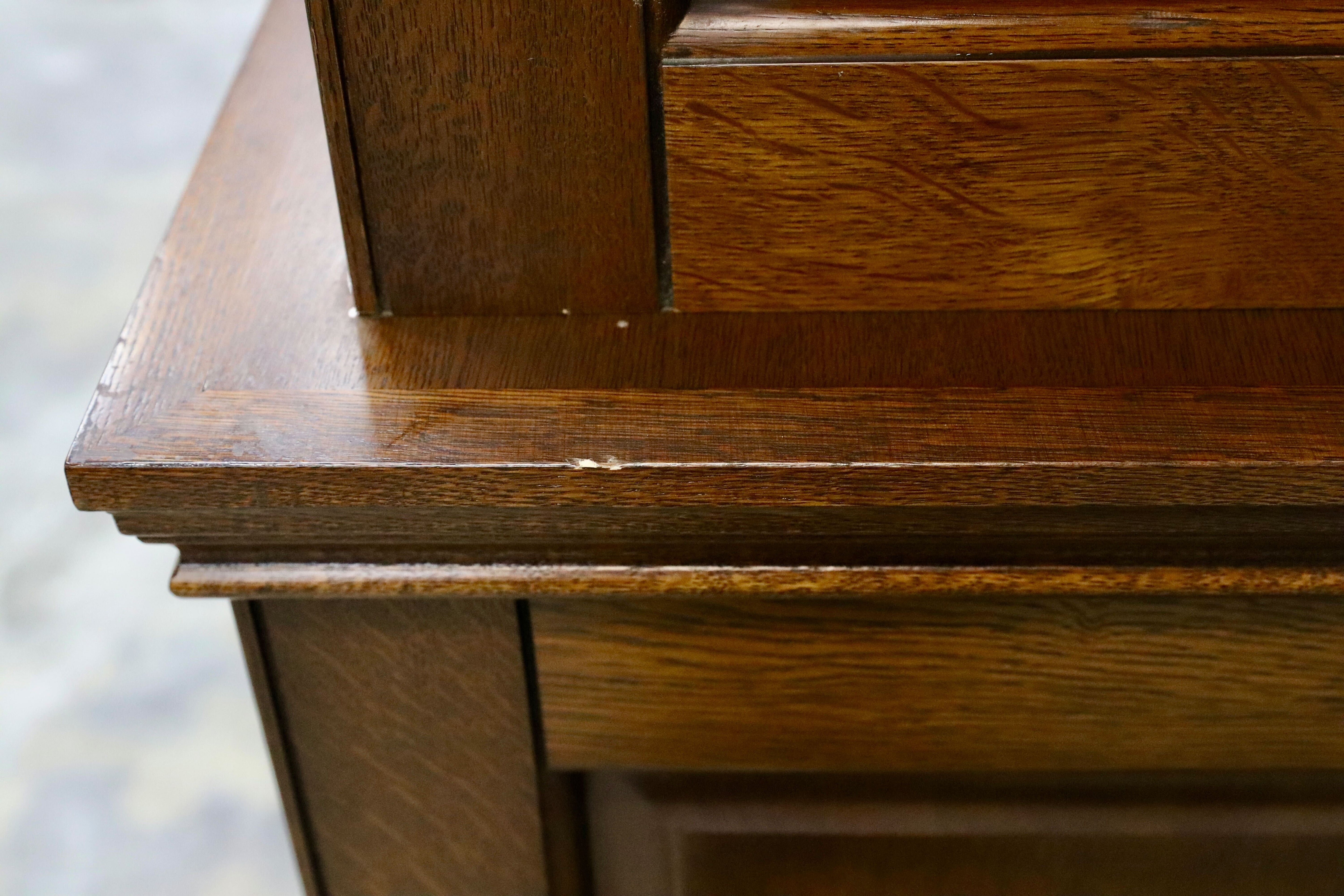 GMIH351○クラシック アンティーク キャビネット 飾り棚 書棚 リビングボード カップボード オーク材 検)府中 東海 ロイヤル カリモク