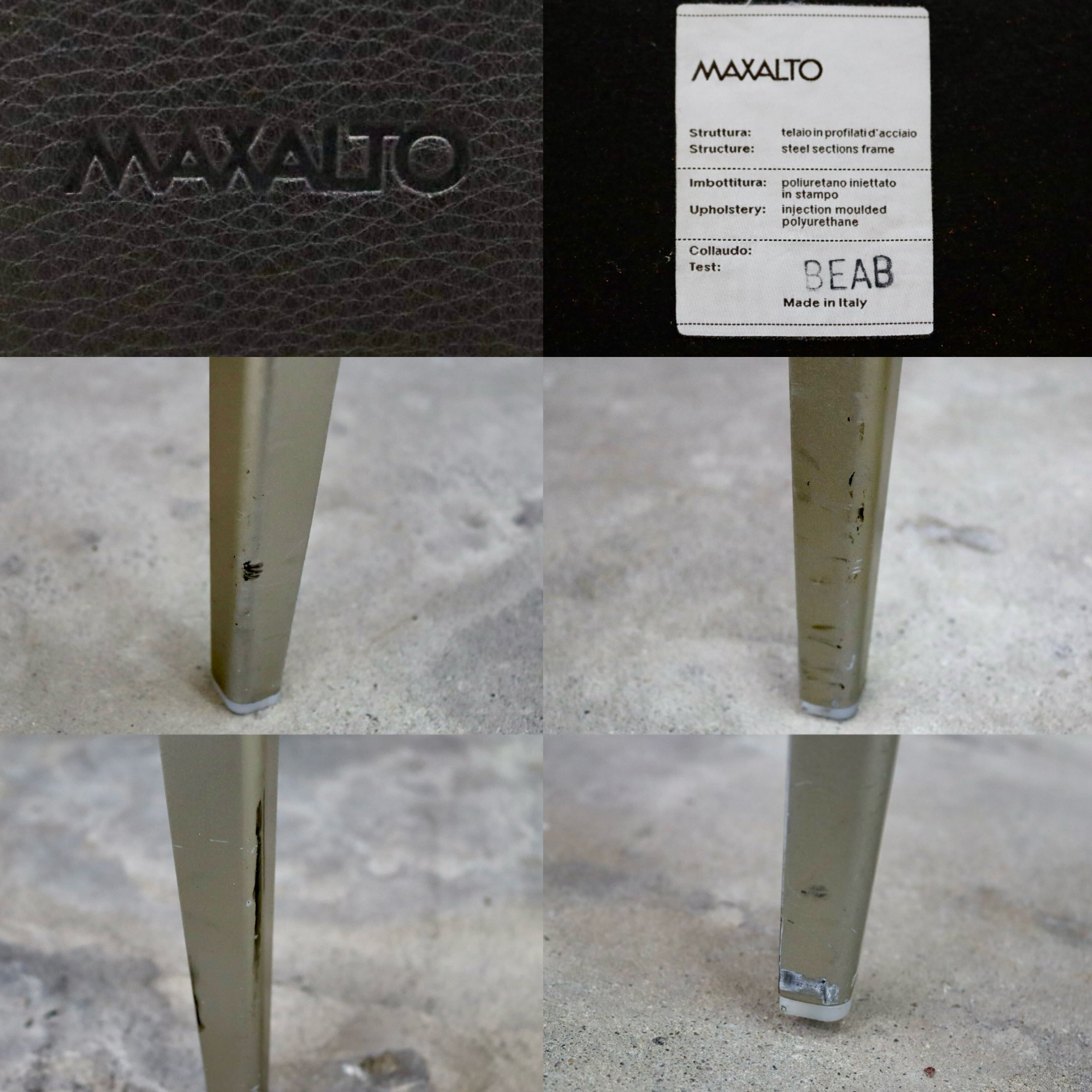GMIK456B○B&B ITALIA MAXALTOEUNICE ダイニングチェア 椅子 レザー ブラック アントニオ・チッテリオ イタリアモダン 2脚セット 約58万