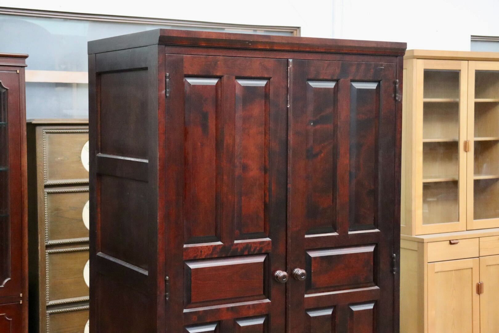 GMHH449C○北海道民芸家具 ワードローブ クローゼット 洋服タンス 樺材 無垢 和家具 和室 和モダン 古民家