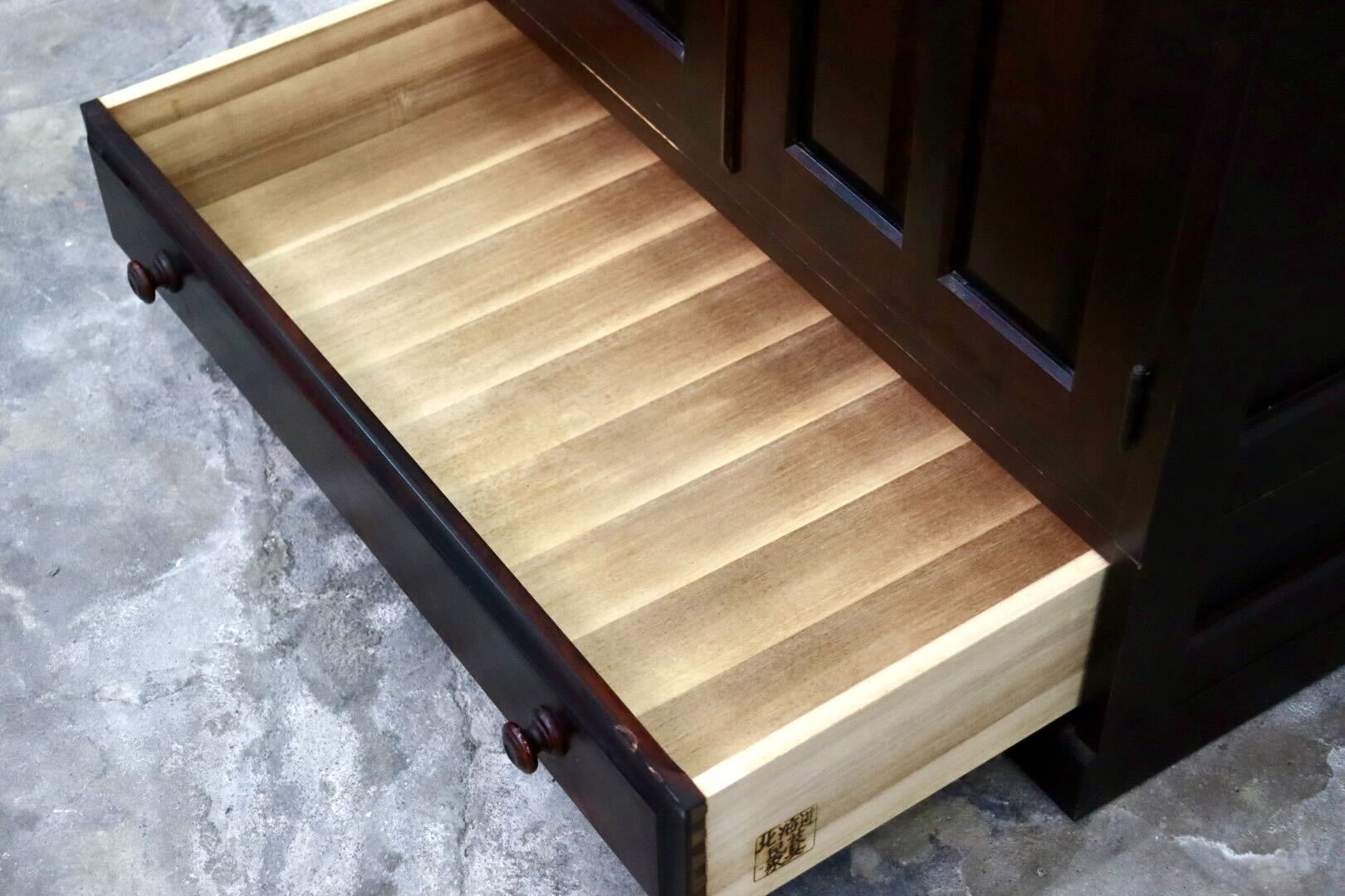 GMHH449C○北海道民芸家具 ワードローブ クローゼット 洋服タンス 樺材 無垢 和家具 和室 和モダン 古民家