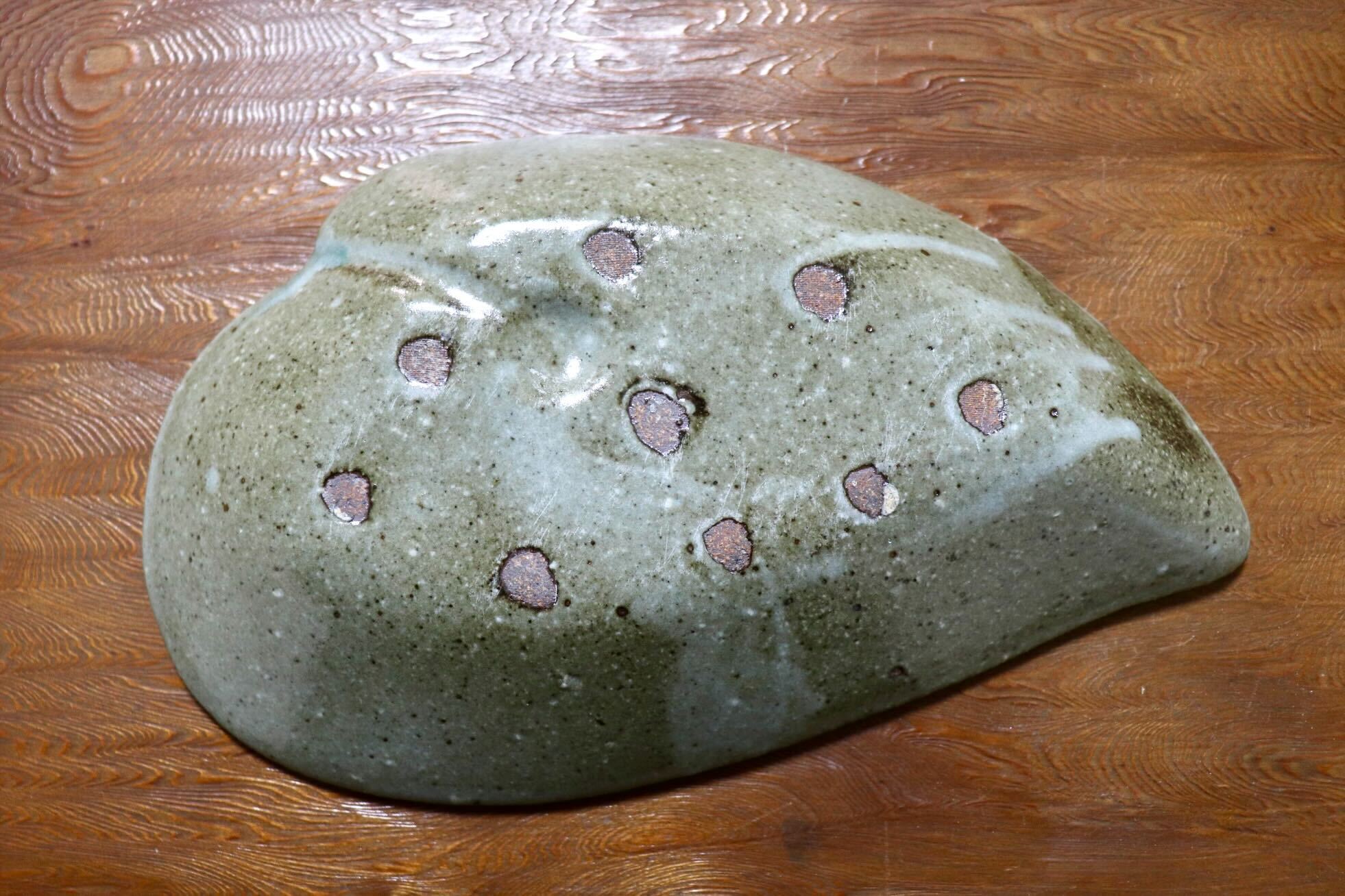 GMIO495A◯丹山窯 丹波焼 葉形皿 陶器 丹波篠山 伝統工芸 未使用