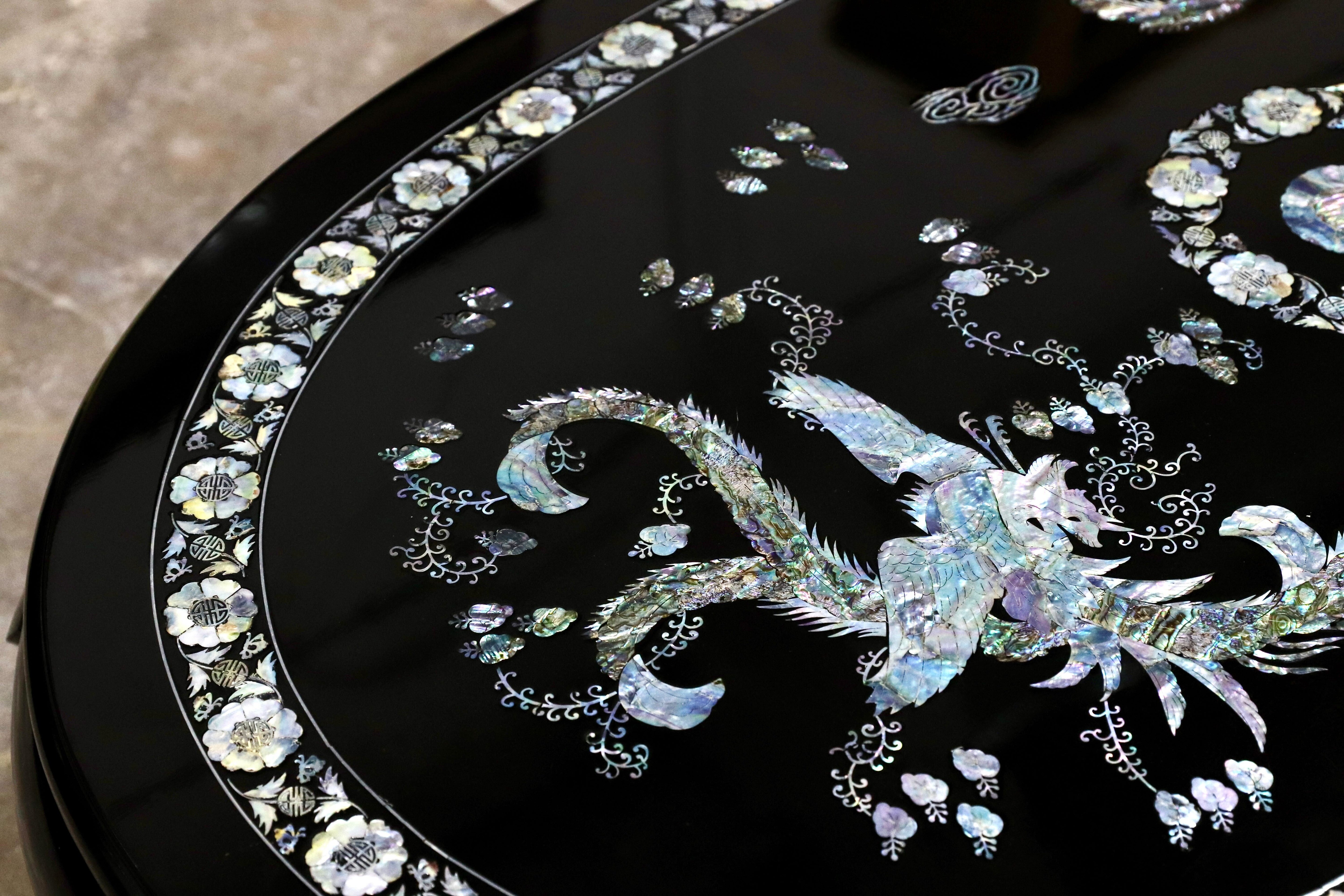 GMIS129○李朝家具 座卓 ローテーブル センターテーブル リビングテーブル 和モダン アンティーク 螺鈿細工 クラシック