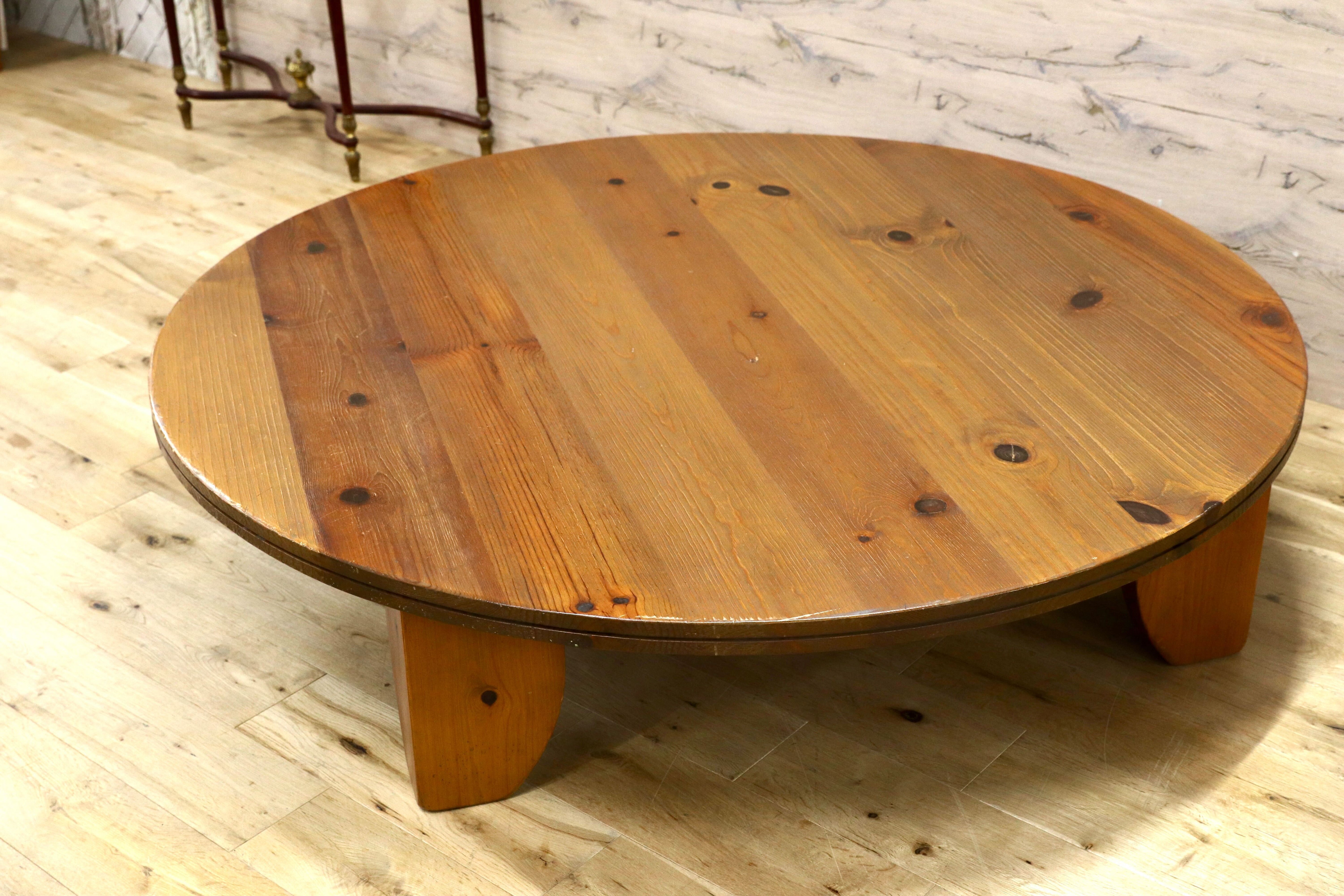 GMJS24○ACTUS / アクタス F1テーブル ラウンドテーブル リビングテーブル パイン無垢材 円卓 直径154cm 北欧スタイル 広松木工 約35万