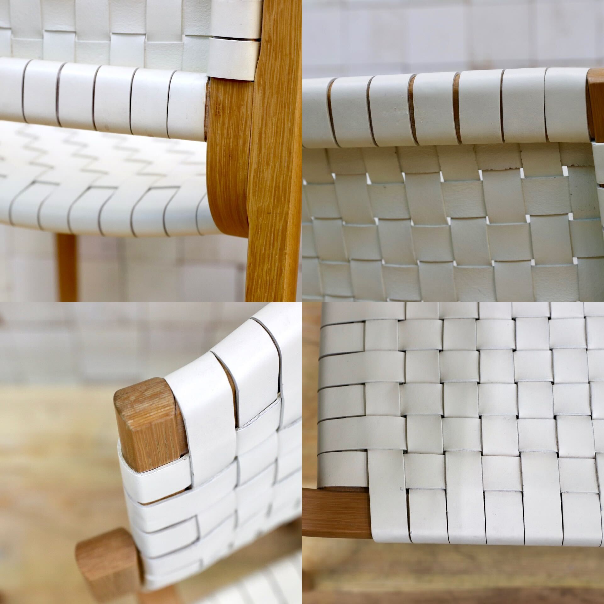 GMHH484A○arflex / アルフレックス NTチェア ダイニングチェア 椅子 レザー ホワイト オーク材 イタリアモダン 川上元美 約18万