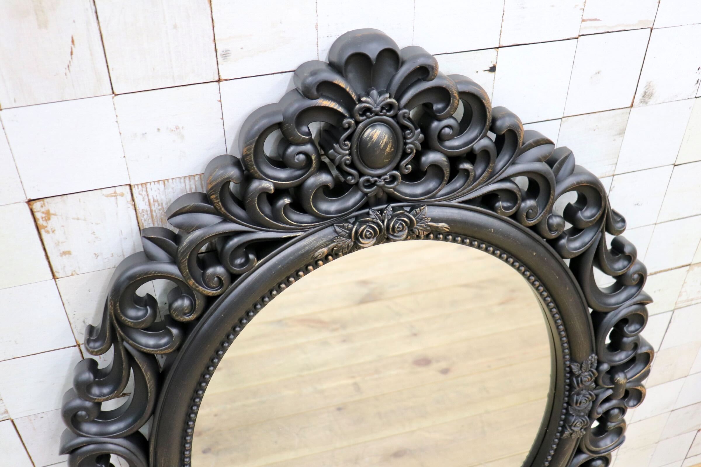 GMIK746AC〇ウォールミラー 壁掛け鏡 壁掛けミラー 鏡 ミラー アンティーク調 ロココ調 未使用品