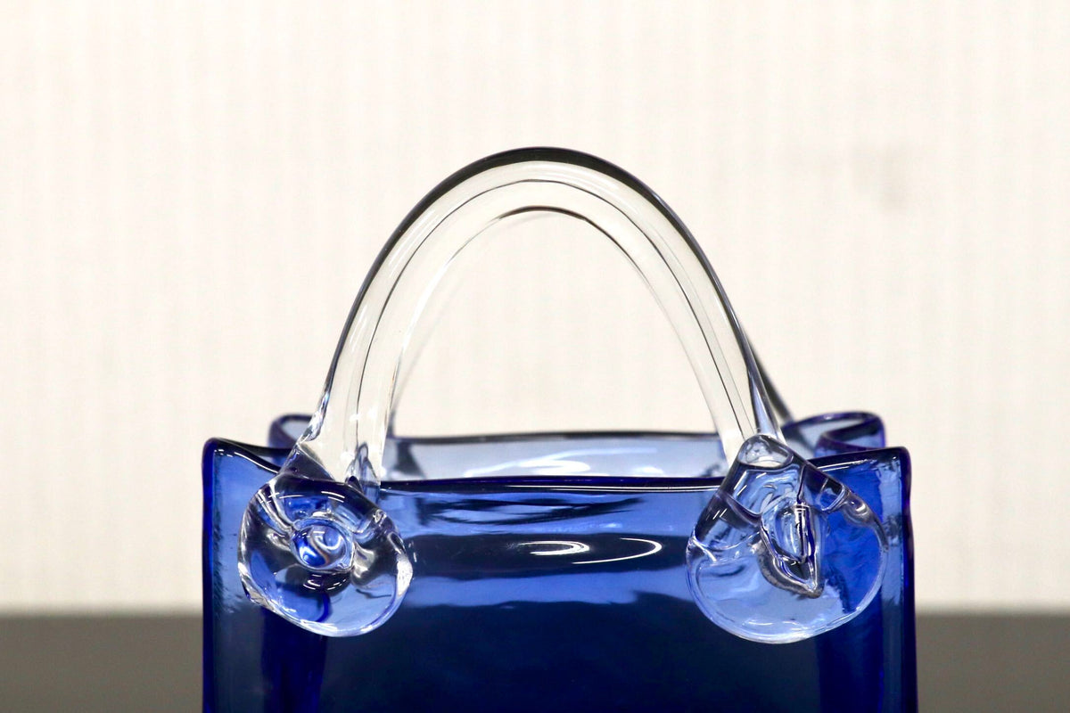 GMJO141E○ガラス製 ハンドバッグ型 フラワーベース 花瓶 花器 一輪挿し 小物入れ 置物 インテリア モダン ミッドセンチュリー