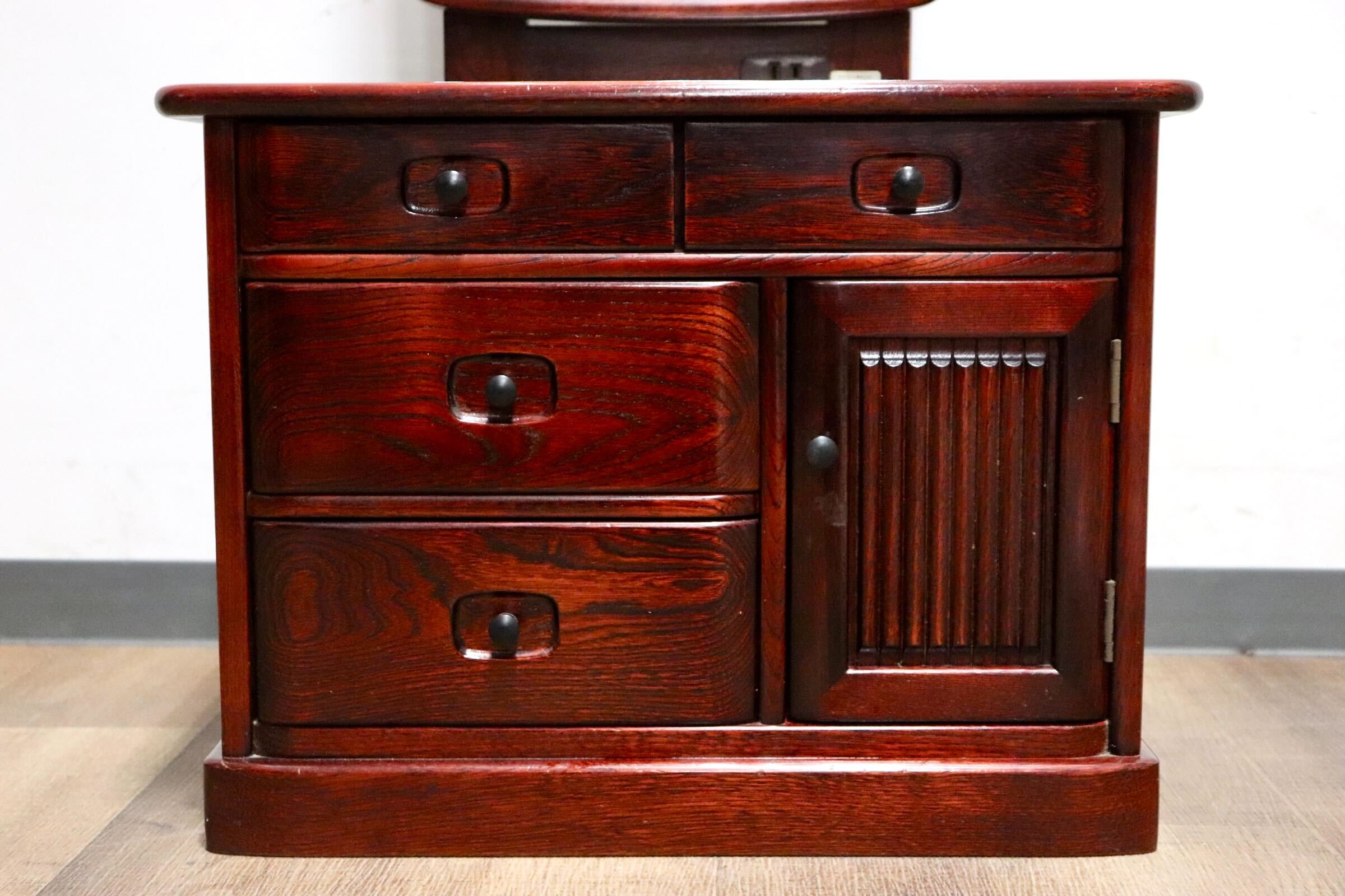 GMHN123A○karimoku / カリモク 姿見 鏡台 全身鏡 鏡 化粧台 小引出し ドレッサー 収納家具 和家具 和モダン 和室 レトロ オールドカリモク