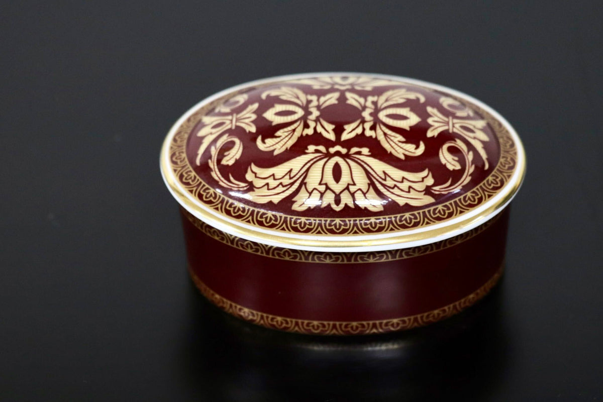 GMJO141F○Royal Doulton / ロイヤルドルトン TENNYSON テニソン ENGLISH FINE BONE CHINA トリンケットボックス アンティーク 廃盤 希少