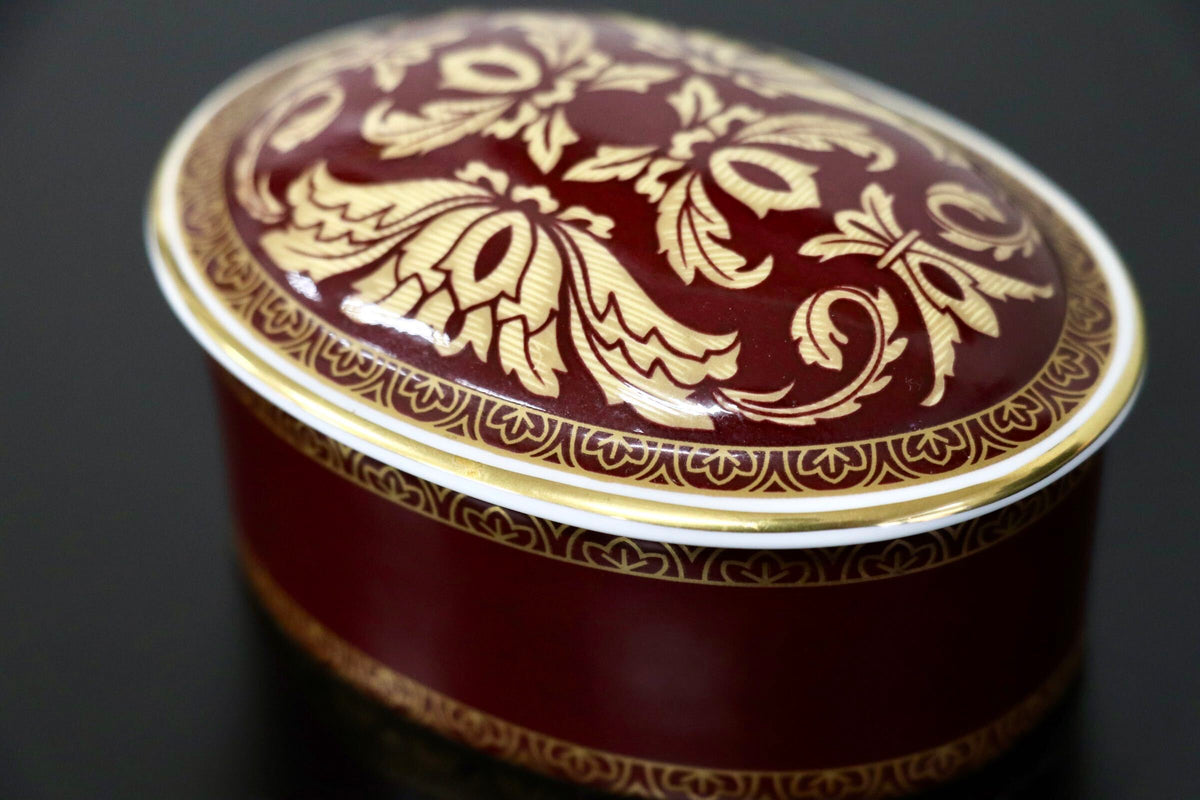 GMJO141F○Royal Doulton / ロイヤルドルトン TENNYSON テニソン ENGLISH FINE BONE CHINA トリンケットボックス アンティーク 廃盤 希少