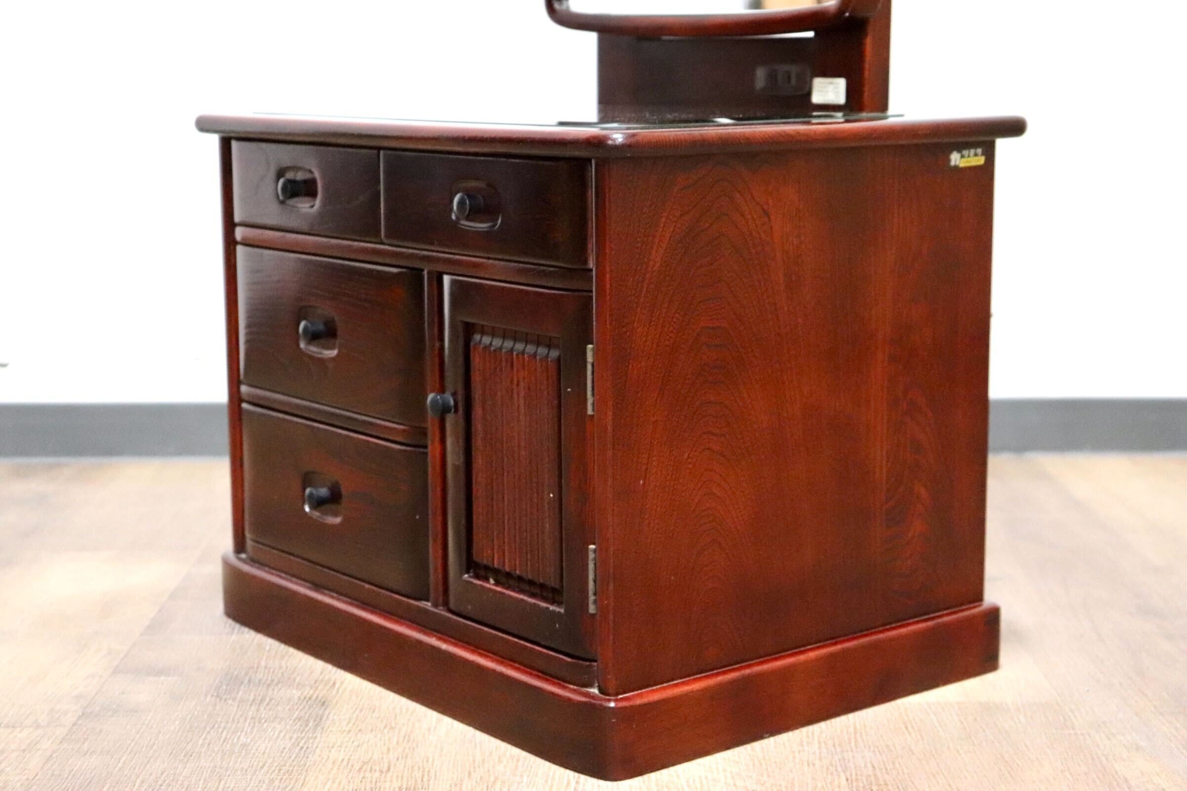 GMHN123A○karimoku / カリモク 姿見 鏡台 全身鏡 鏡 化粧台 小引出し ドレッサー 収納家具 和家具 和モダン 和室 レトロ オールドカリモク