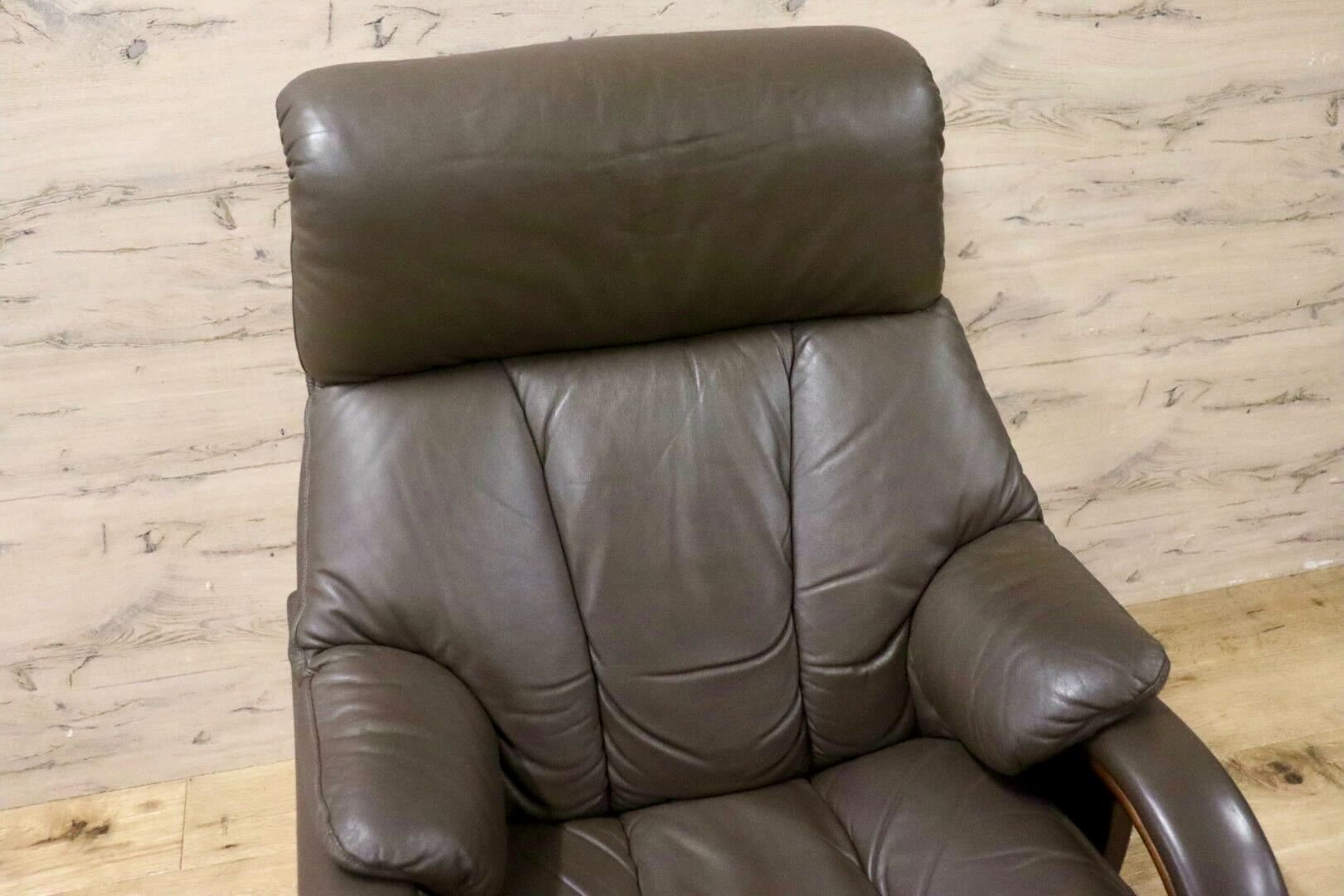 GMIH425A○冨士ファニチア / FUJI FANITURE 1人掛けソファ シングルソファ アームチェア 椅子 回転椅子 レザー 国産家具