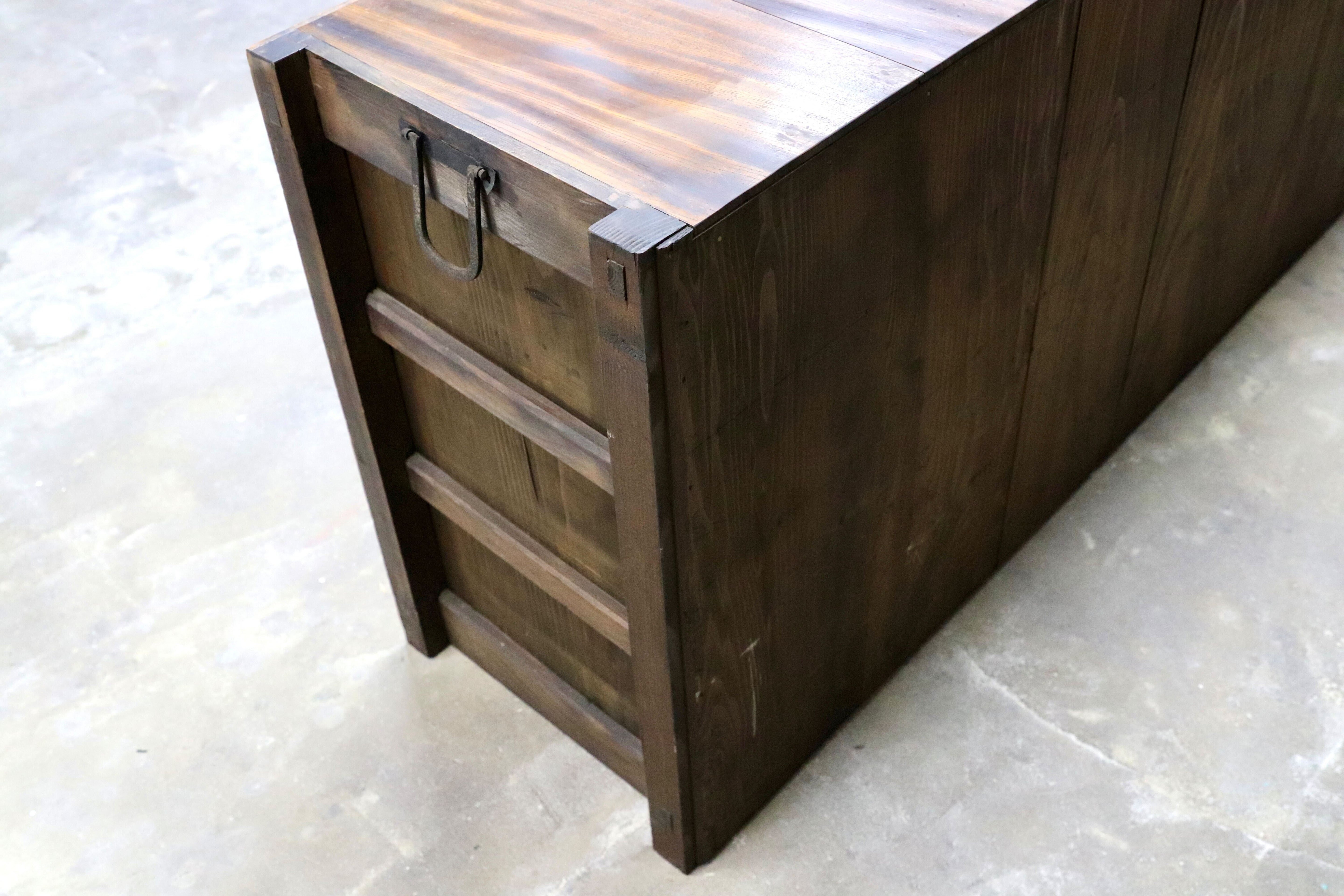 GMIS406○和製アンティーク サイドボード リビングボード 箪笥 店舗什器 引出し収納 古道具 古民家 レトロ