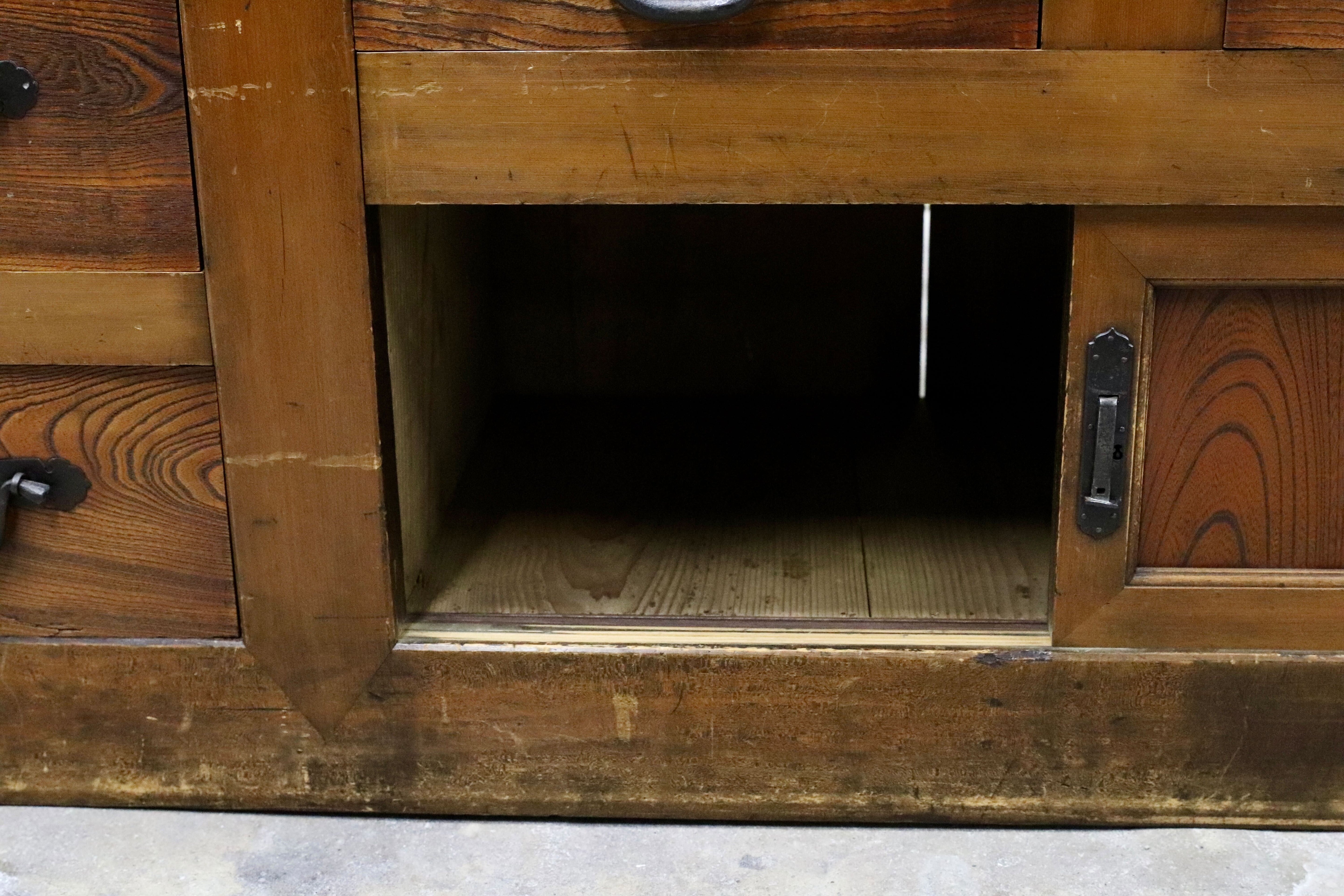 GMIS406○和製アンティーク サイドボード リビングボード 箪笥 店舗什器 引出し収納 古道具 古民家 レトロ