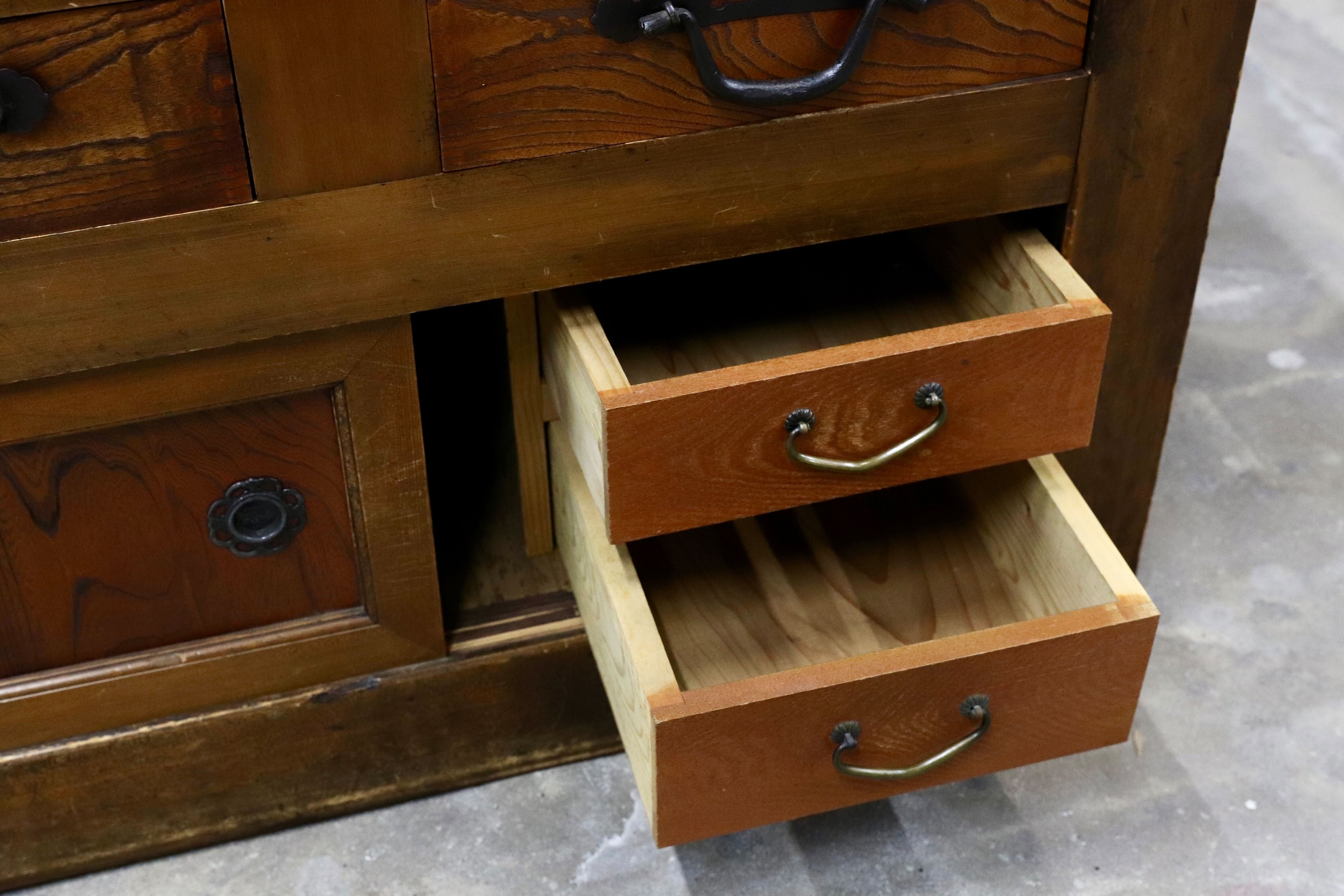 GMIS406○和製アンティーク サイドボード リビングボード 箪笥 店舗什器 引出し収納 古道具 古民家 レトロ