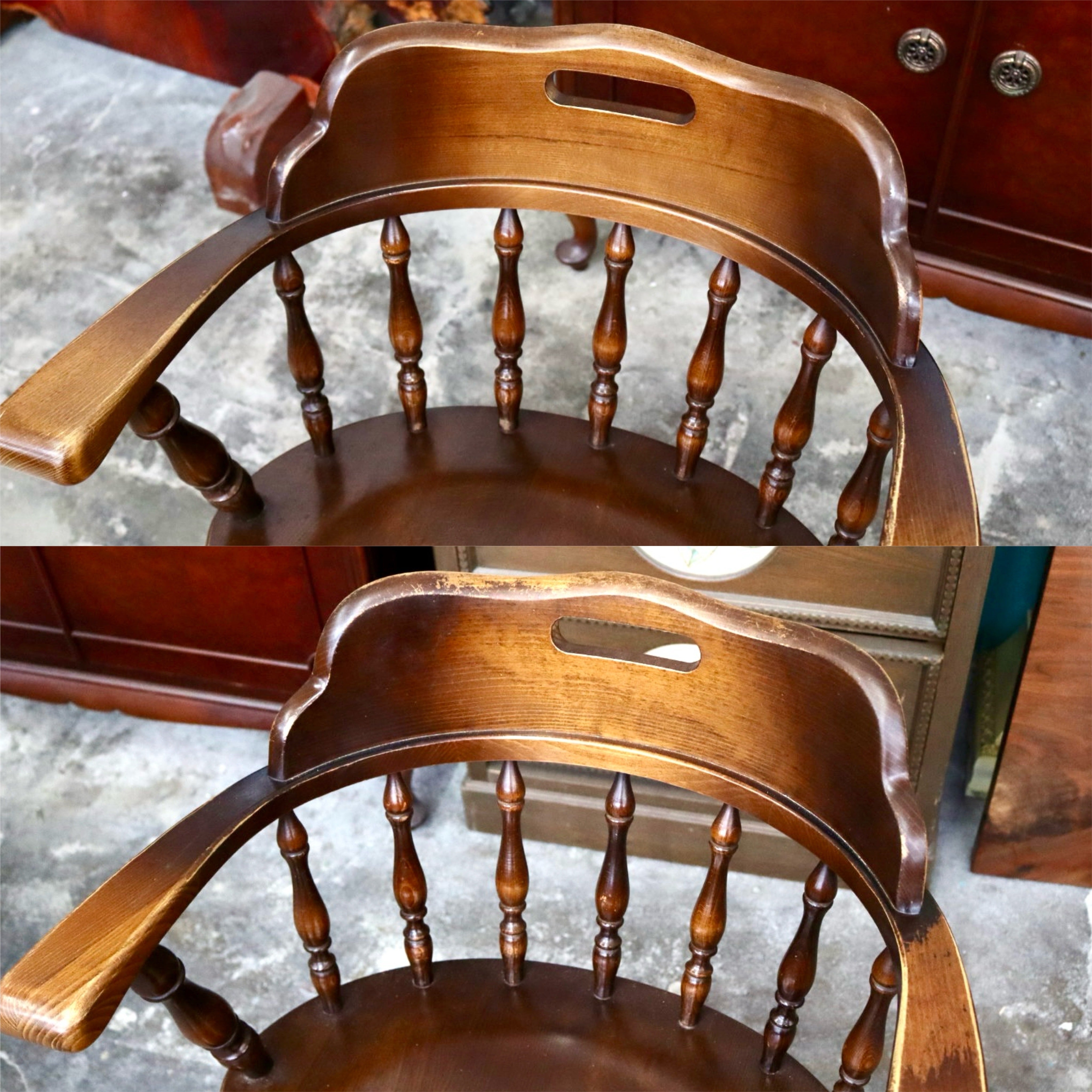 GMJS101A○飛騨産業 / HIDA キツツキ アームチェア 2脚セット ダイニングチェア キャプテンチェア 椅子 ヴィンテージ 国産家具 定価約16万