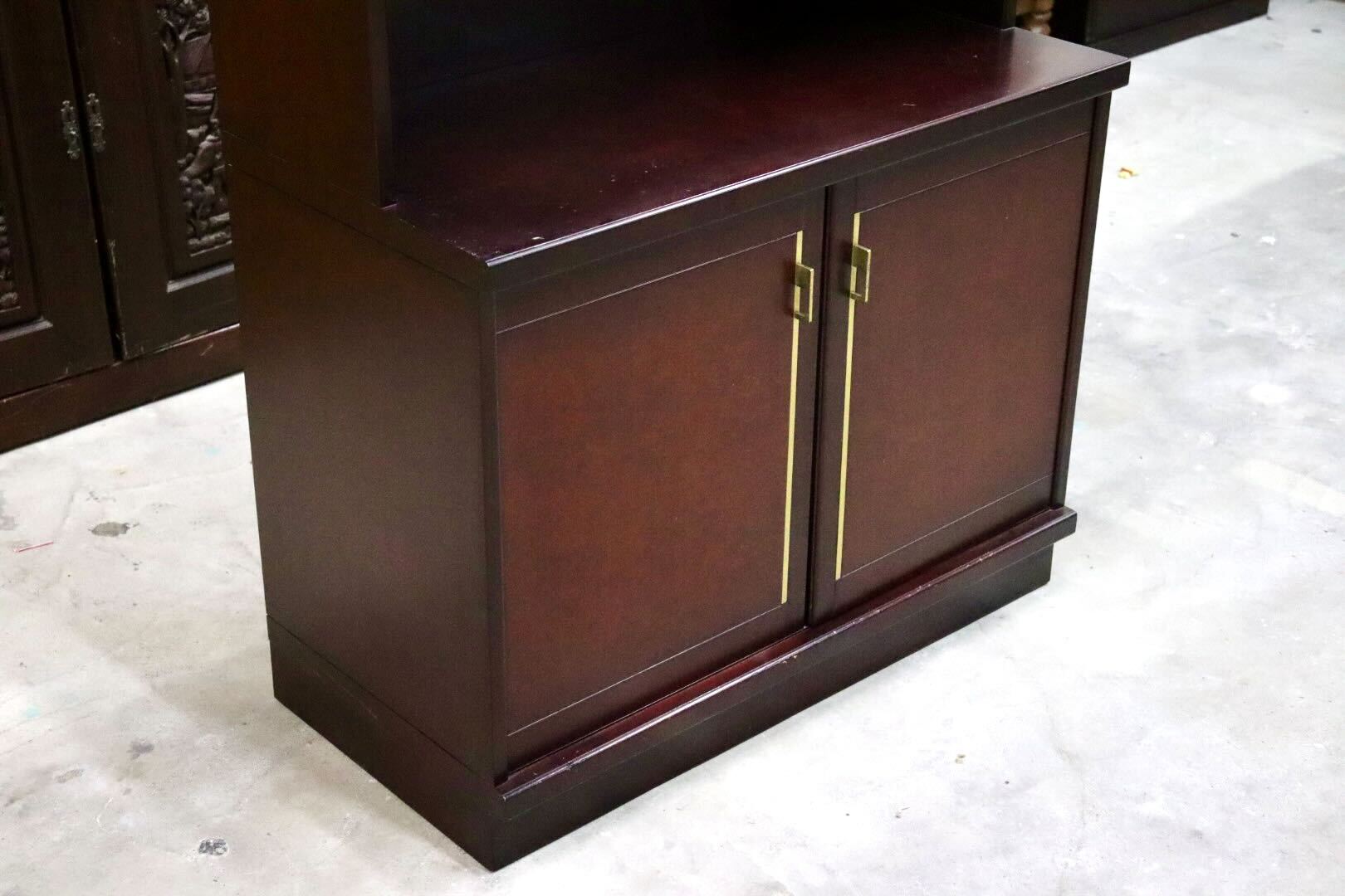 GMIK811A○モリシゲ / MORISHIGE キャビネット 飾り棚 本棚 リビング収納 オリーブ印 昭和レトロ 高級家具 ヴィンテージ