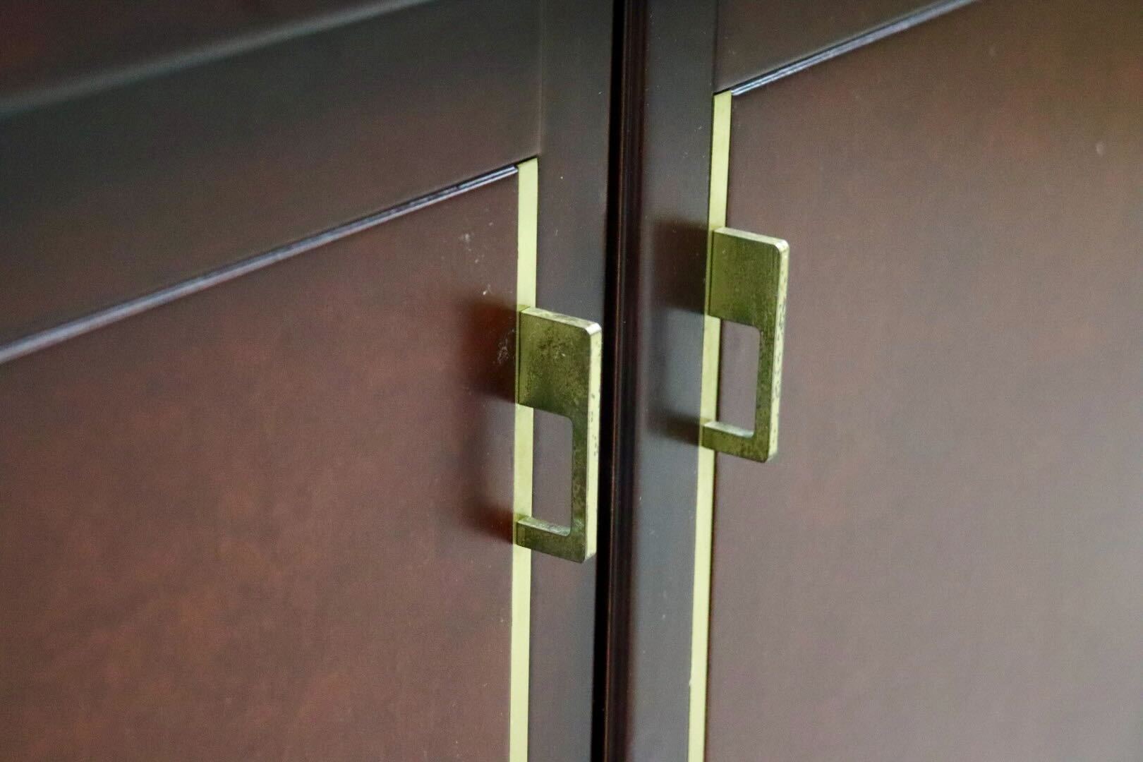 GMIK811A○モリシゲ / MORISHIGE キャビネット 飾り棚 本棚 リビング収納 オリーブ印 昭和レトロ 高級家具 ヴィンテージ