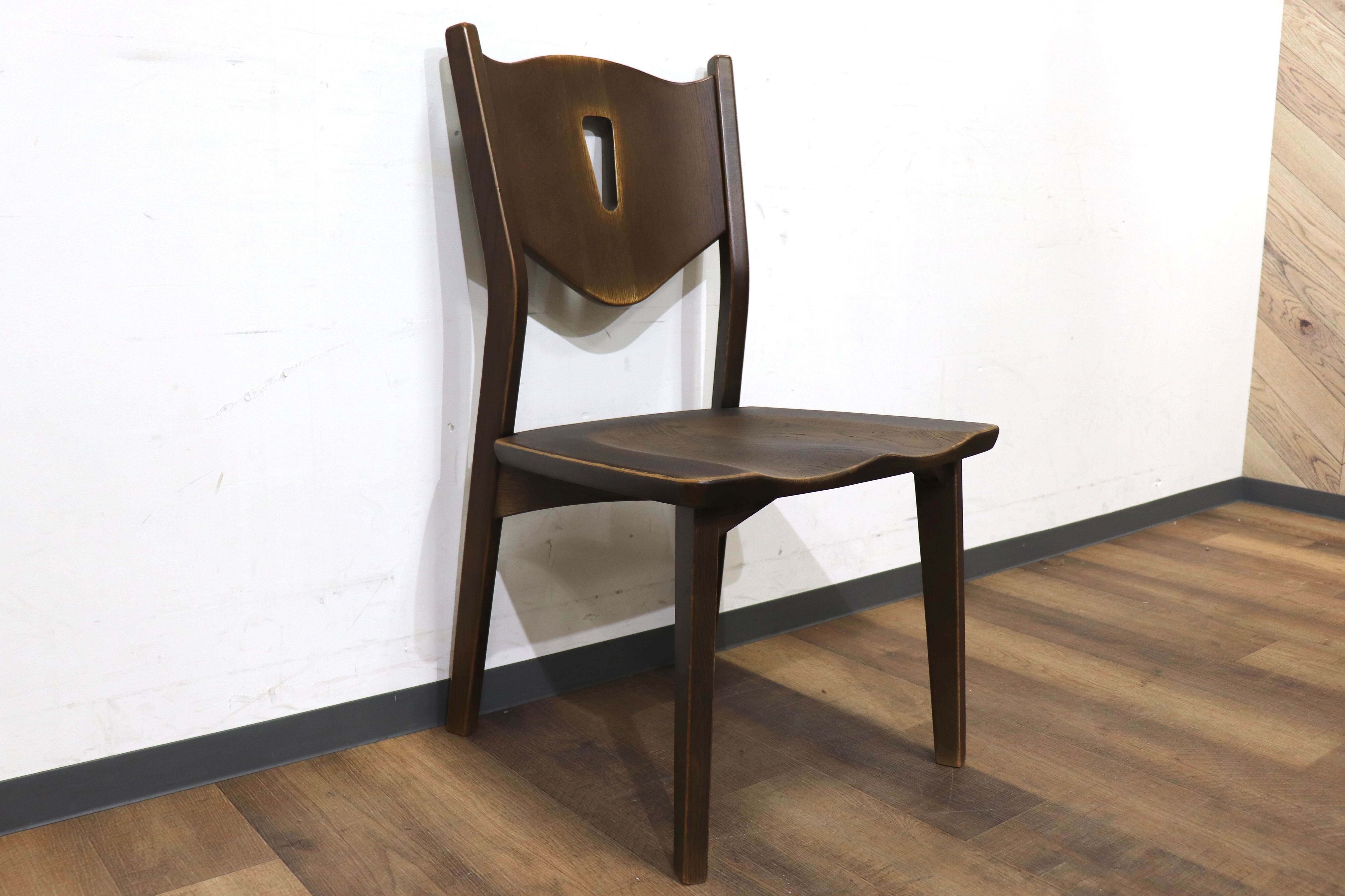 GMHN299D○府中家具 ダイニングチェア アームチェア 食卓椅子 椅子 チェア オーク材 アンティーク調 ベトナム製 定価約4.6万 展示品