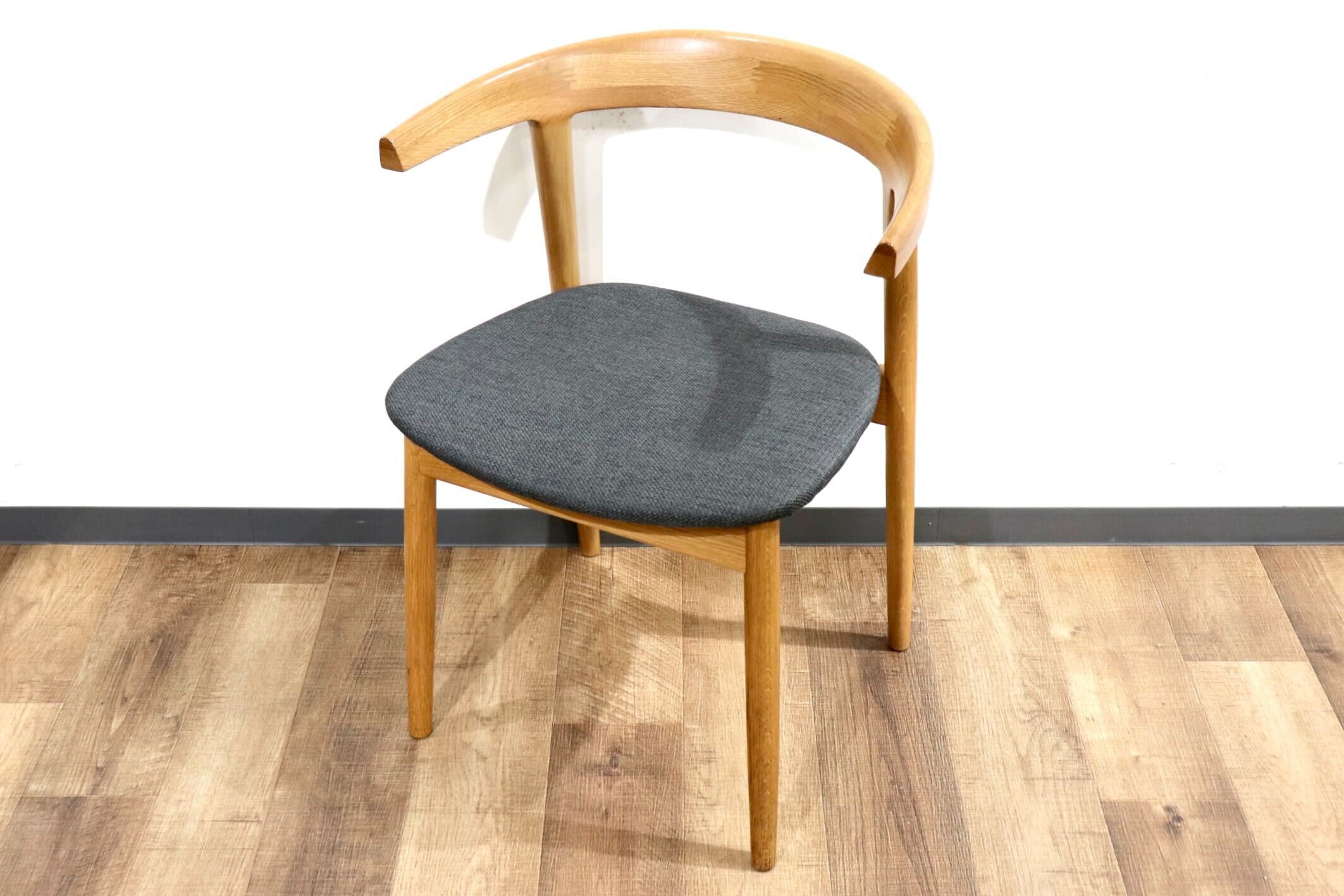 GMHN275A○北欧スタイル ダイニングチェア アームチェア 食卓椅子 椅子 チェア シンプル ナチュラル グレー オーク材 モダン 検) TOMOSU