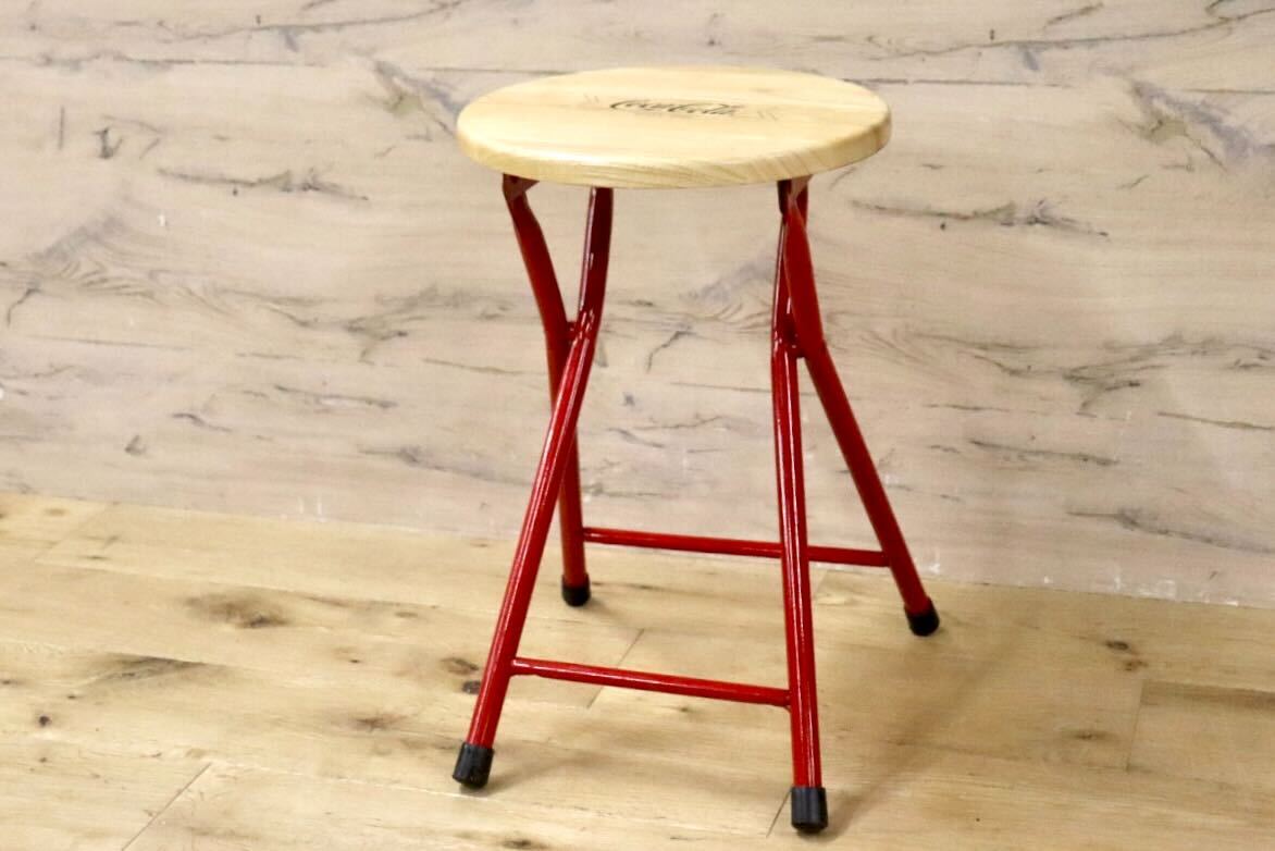 GMIS441◯コカコーラ スツール 昭和レトロ ビンテージ 座面木製 チェア インテリア ディスプレイ 稀少