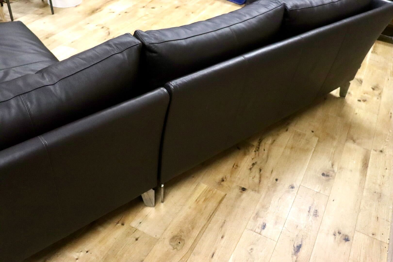 GMHF43○erba / エルバ オーロラ カウチソファ コーナーソファ 本革 フェザー イタリアモダン IDC大塚家具 定価約110万