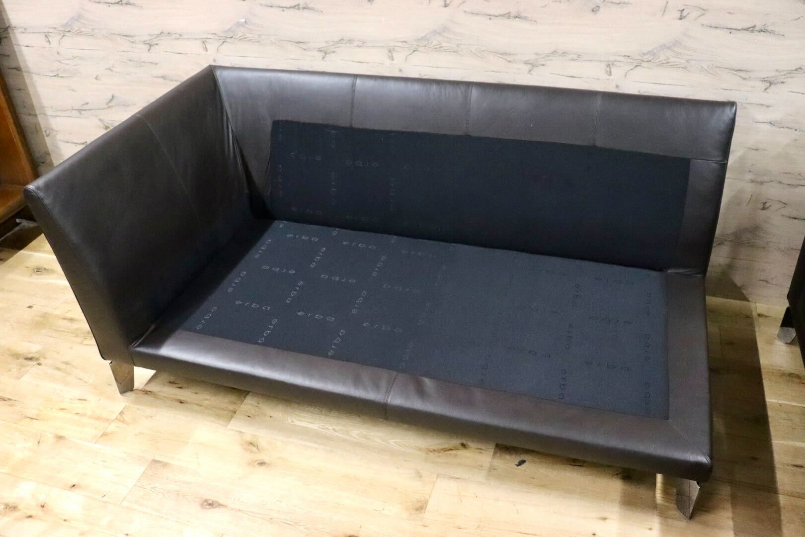 GMHF43○erba / エルバ オーロラ カウチソファ コーナーソファ 本革 フェザー イタリアモダン IDC大塚家具 定価約110万